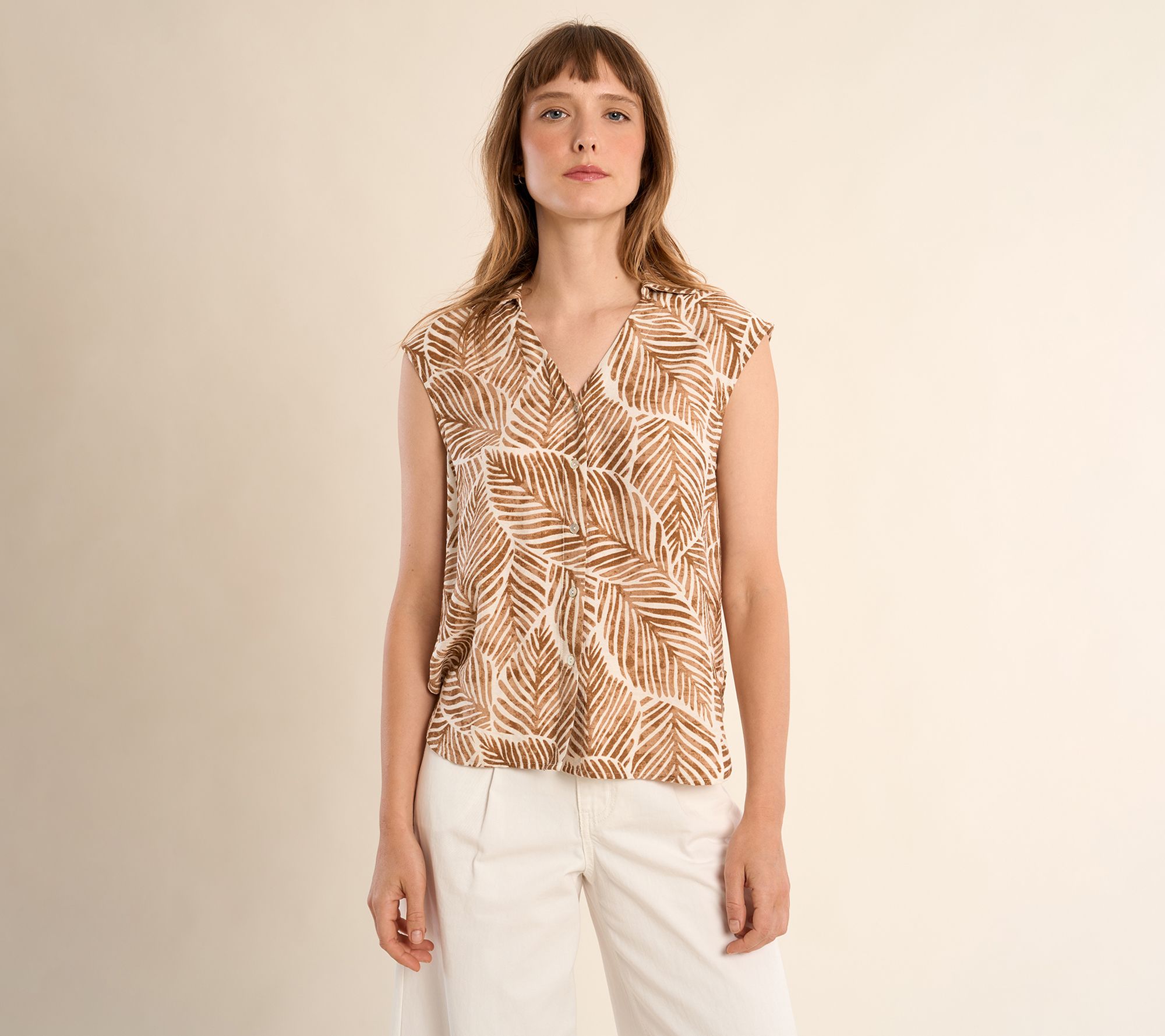 Molly Bracken Leaf Print Blouse