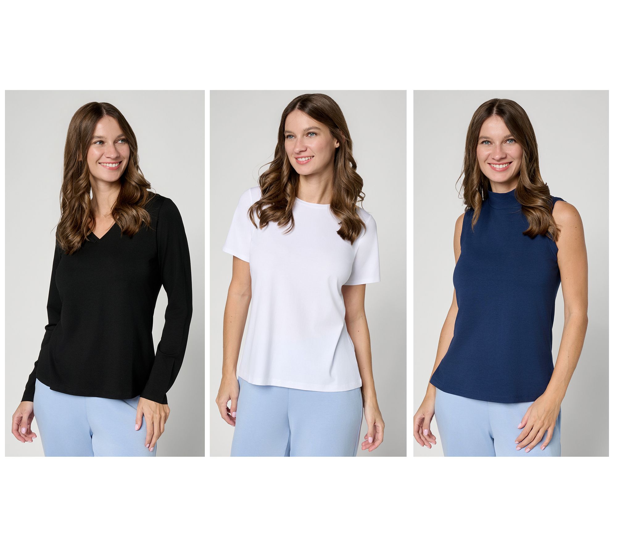 & BASICS Essential 3-Pack Polished Jersey Tops