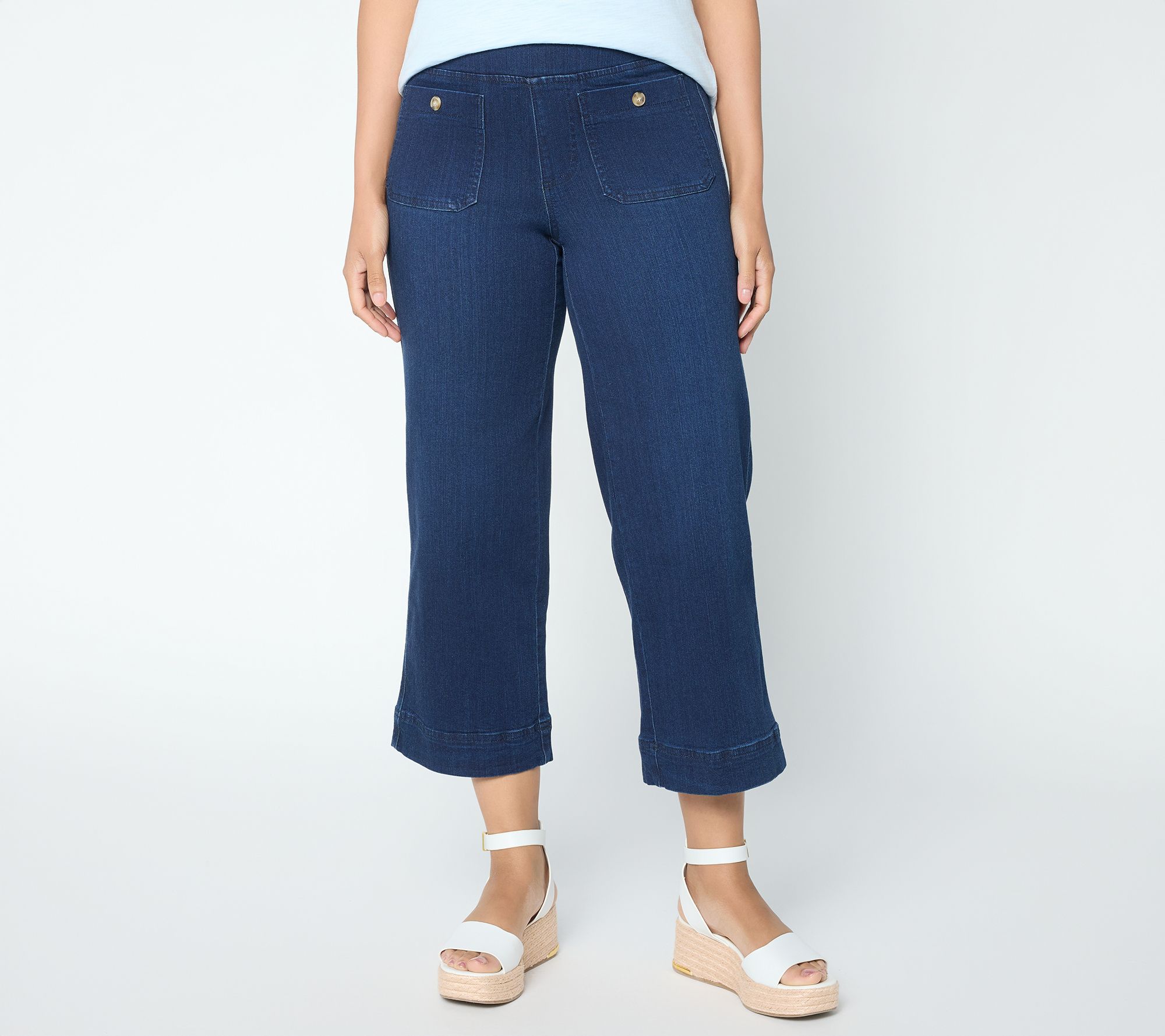 "As Is" Belle by Kim Gravel Petite TripleLuxe Denim Drop Jean