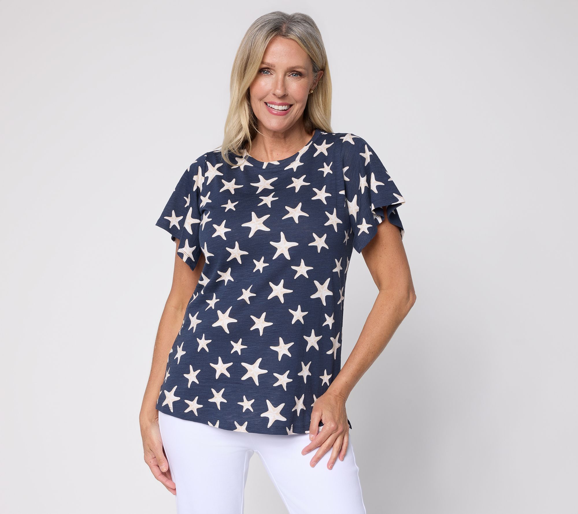 "As Is" Liberty Belles by Kim Gravel Slub Knit Baby I'm a Starfish Top