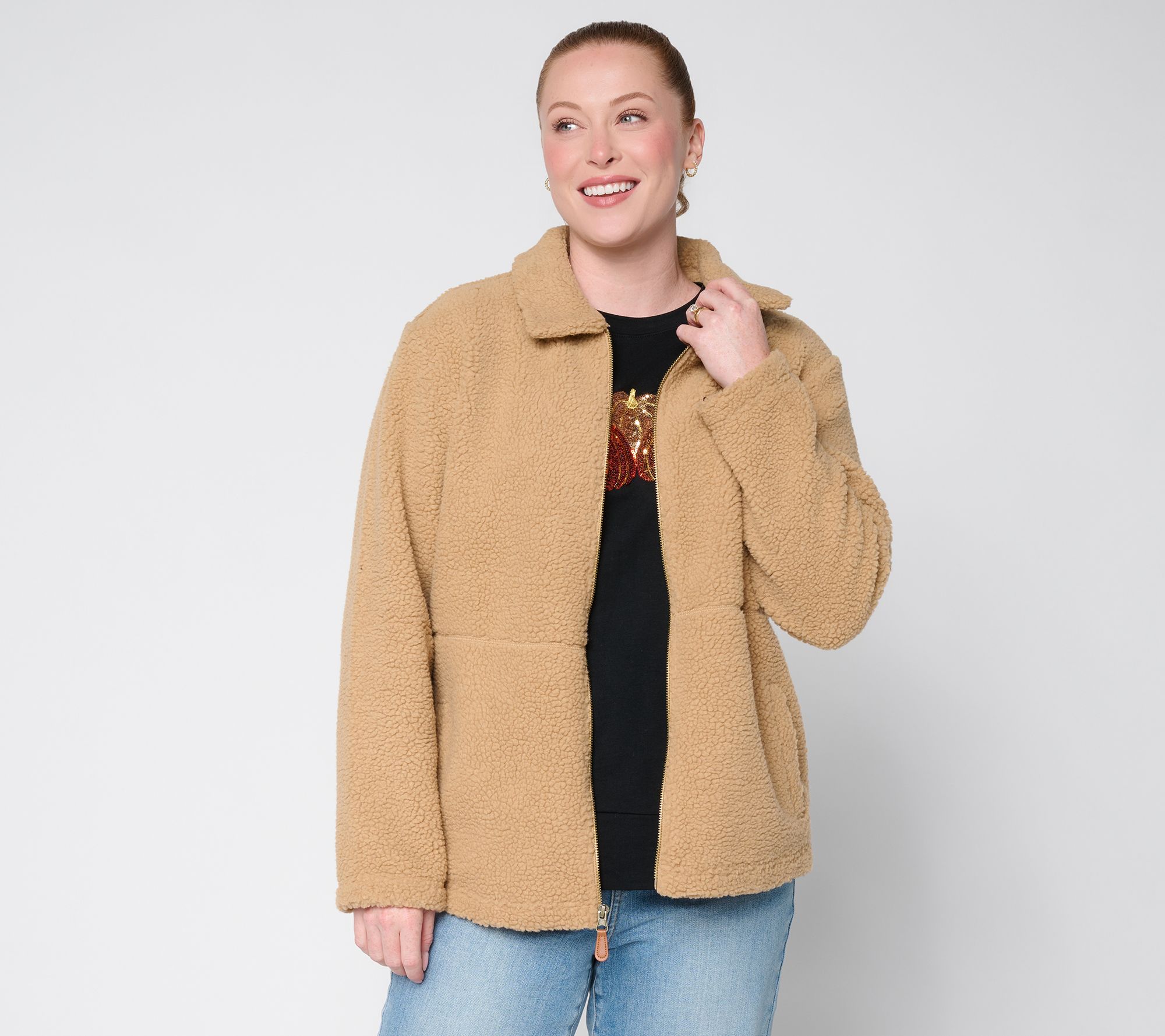 "As Is" Belle by Kim Gravel Hey Ya'll It's Fall Sherpa Jacket