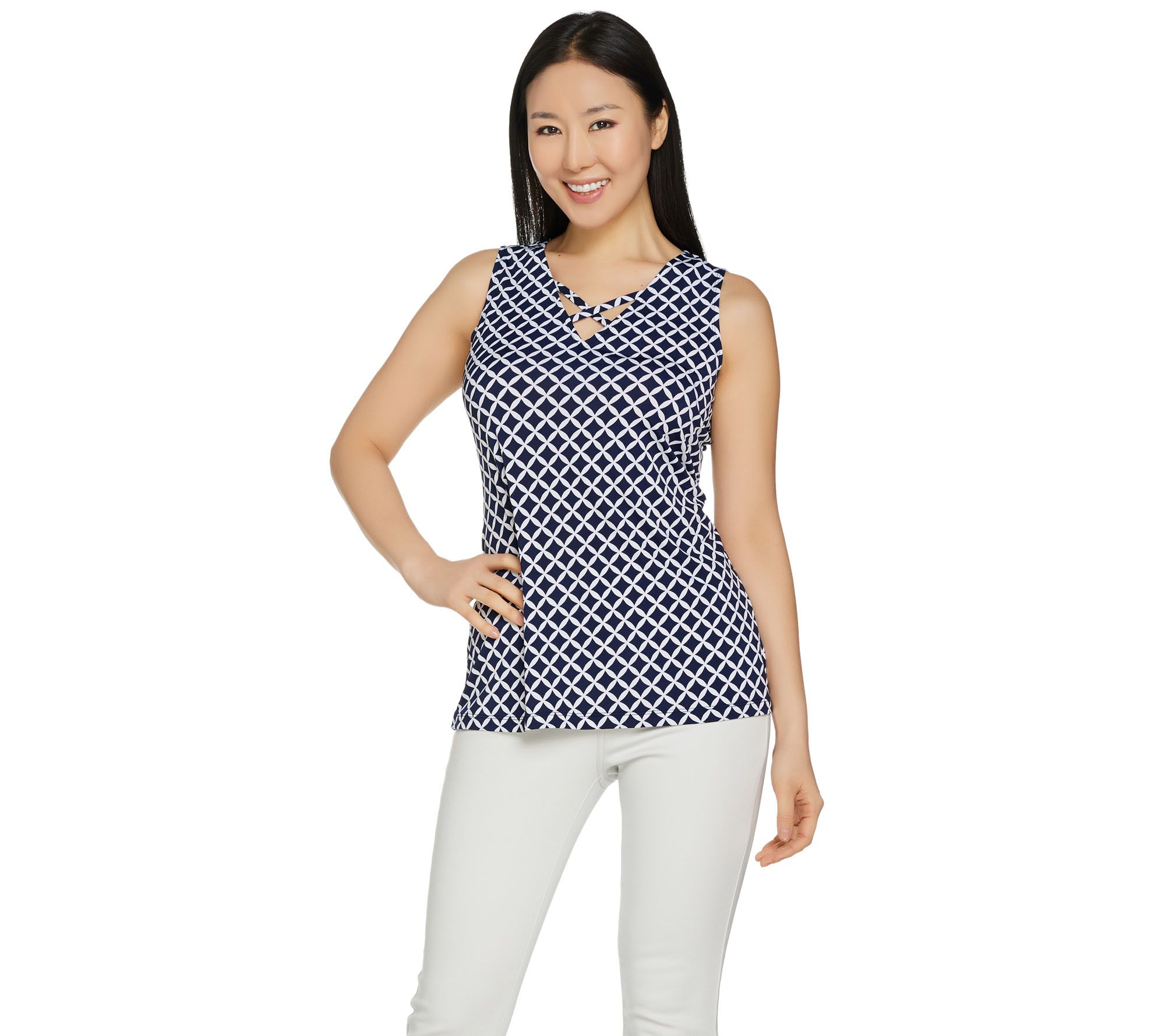 Susan Graver Liquid Knit V-Neck Tank Top