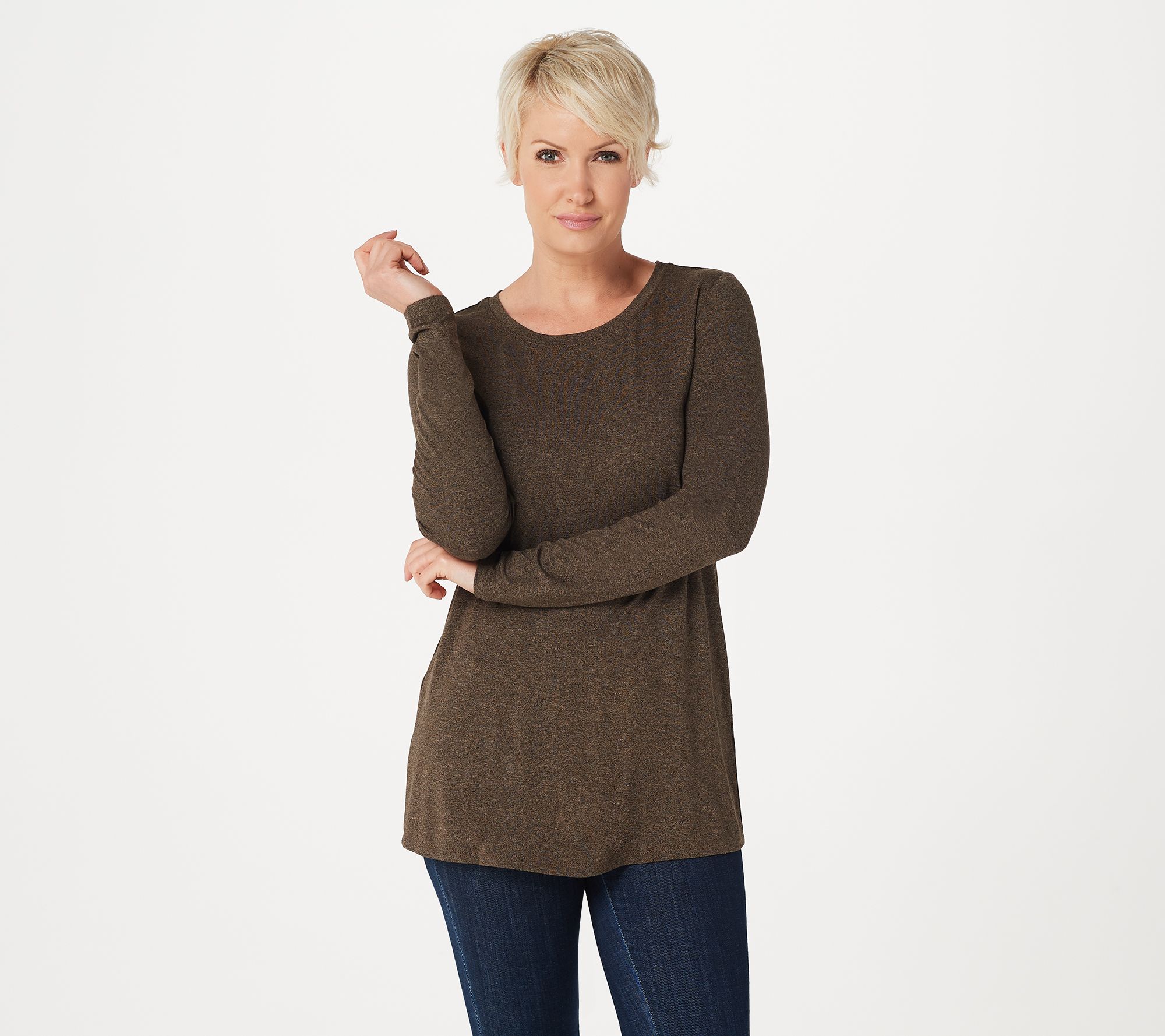 LOGO by Lori Goldstein Printed Cotton Modal Top & Tee Twin