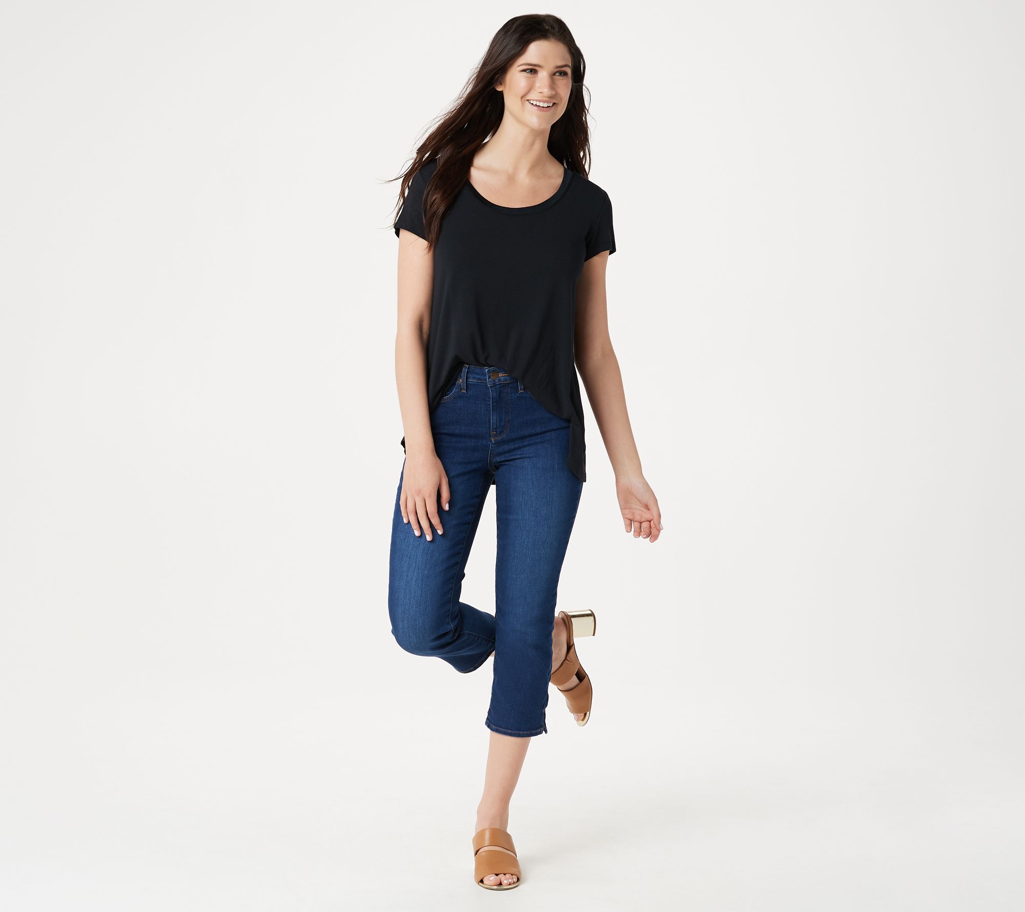 NYDJ Skinny Capri Jeans with Side Slits - Cooper - QVC.com