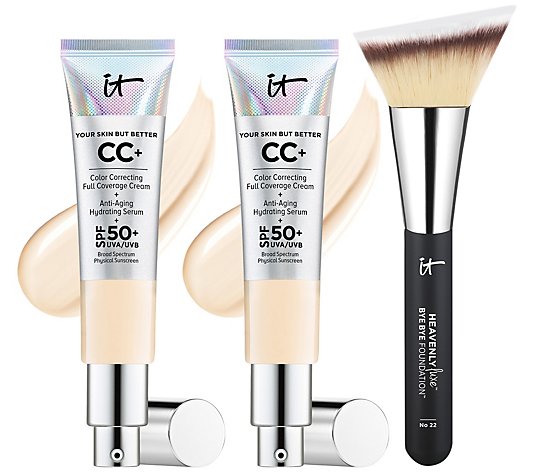 IT Cosmetics Your Skin But Better CC Cream SPF 50 7-in-1 Duo w/ Brush