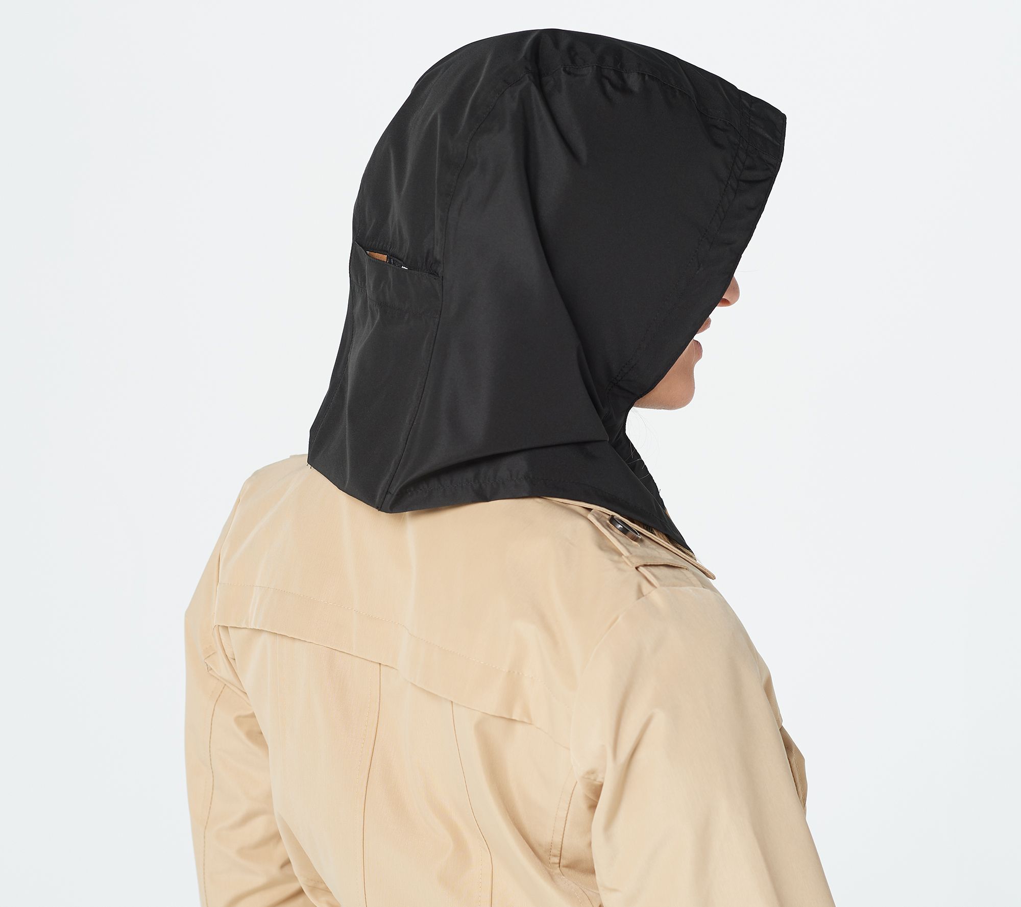 Rain Hood with Attached Chiffon Scarf by Sprigs - QVC.com