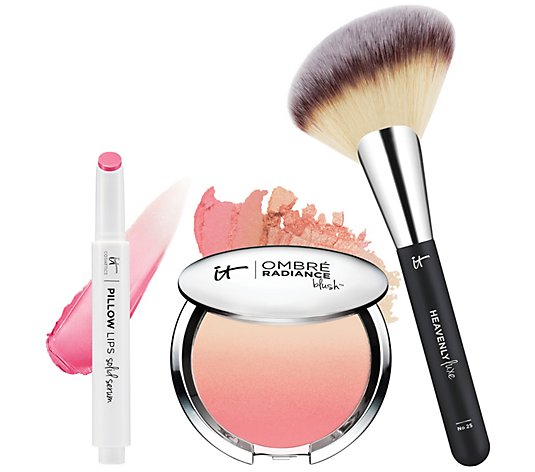 IT Cosmetics Ombre Blush in Love, Pillow Lips & Brush