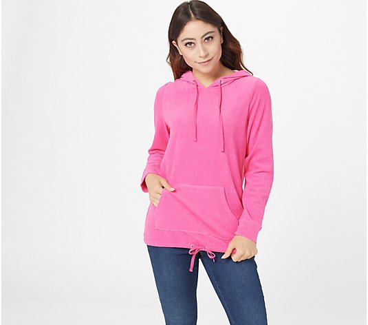 Denim & Co. Active Knit Terry Hoodie with Drawcord Hem