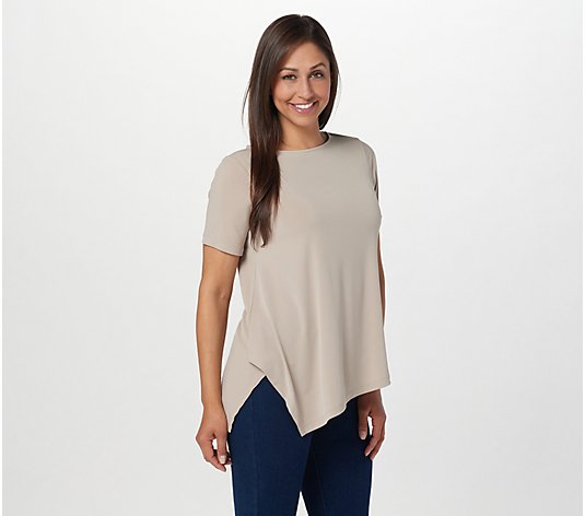 "As Is" Susan Graver Every Day Liquid Knit Asymmetrical Tunic