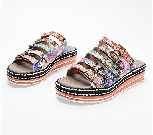 L'Artiste by Spring Step Leather Slide Sandals - Zazzera