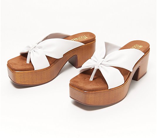 White Mountain Knotted Toe-Post Heeled Sandals - Glamming