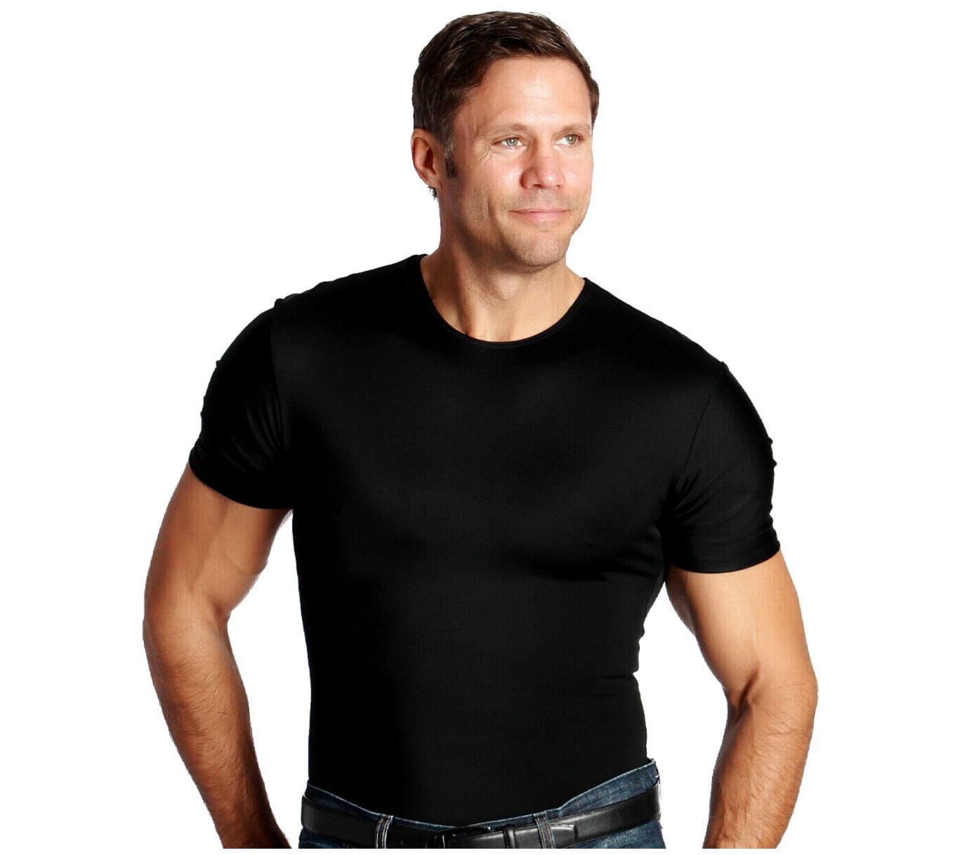 InstantFigure Men's Compression Short Sleeve Crew Neck Shirt - QVC.com