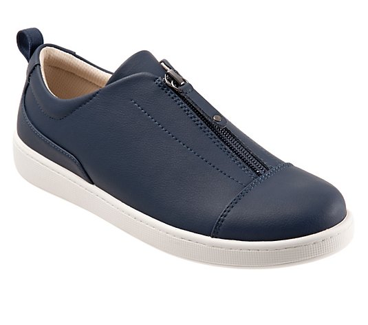 Trotters Leather Zip Sneakers - Anika