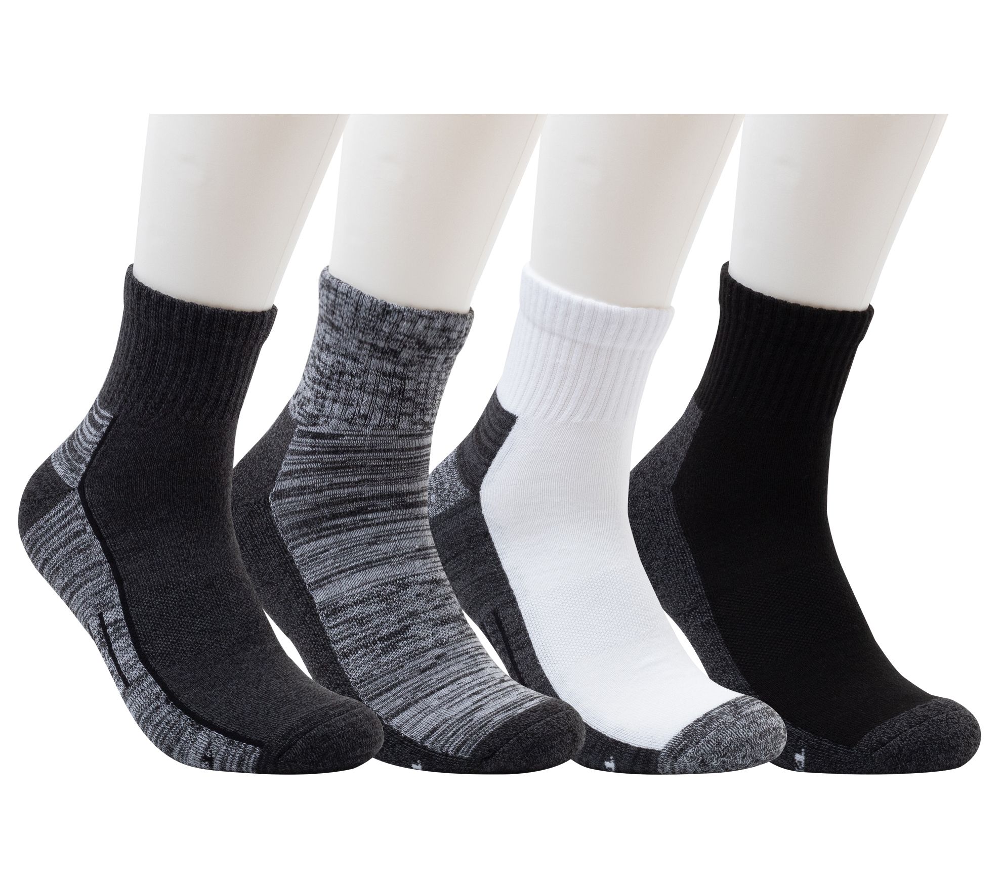 Dearfoams Men's Everyday Comfort Half-Cushion Quarter Socks 