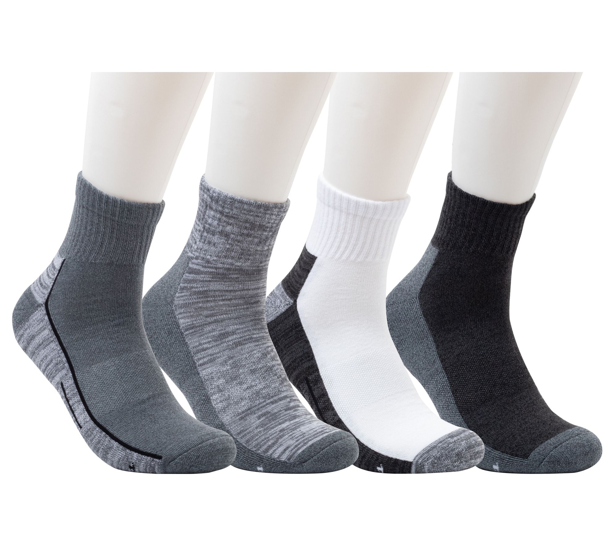 Dearfoams Men's Everyday Comfort Half-Cushion Quarter Socks