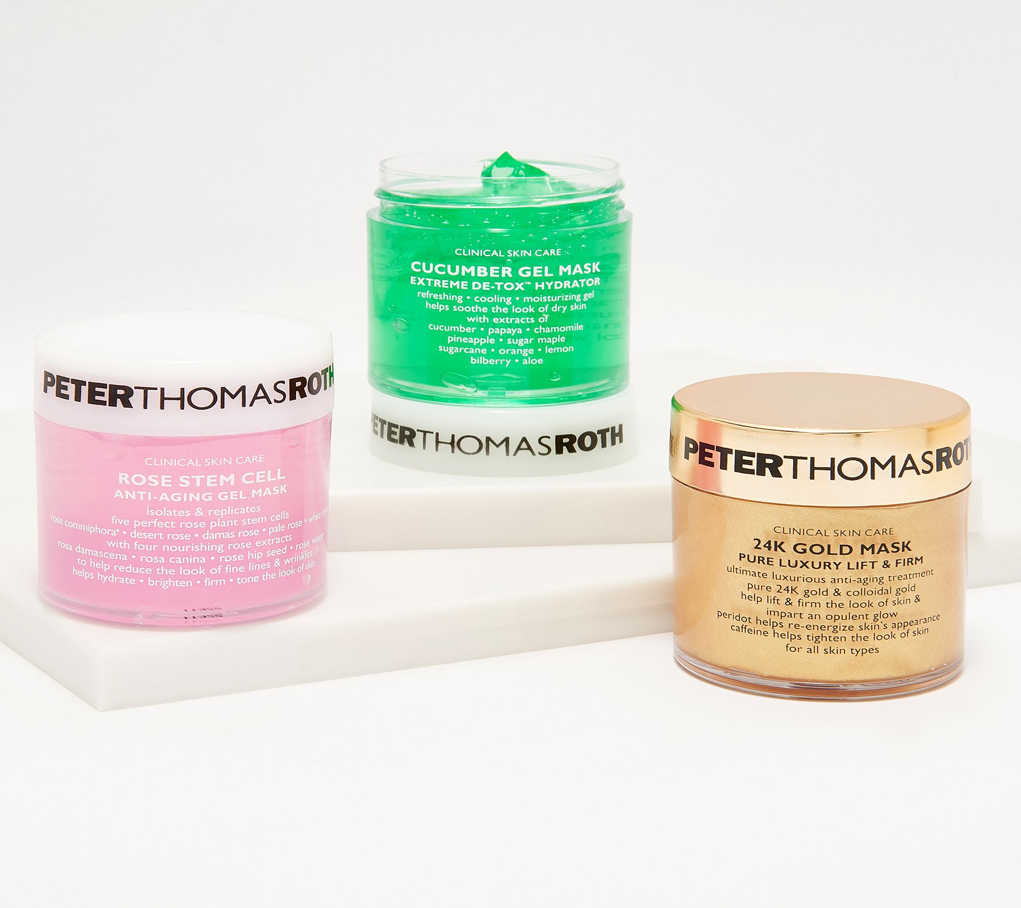 belastning Fundament hat Peter Thomas Roth Cucumber, 24k Gold, and Rose Mask 3-Piece Kit - QVC.com