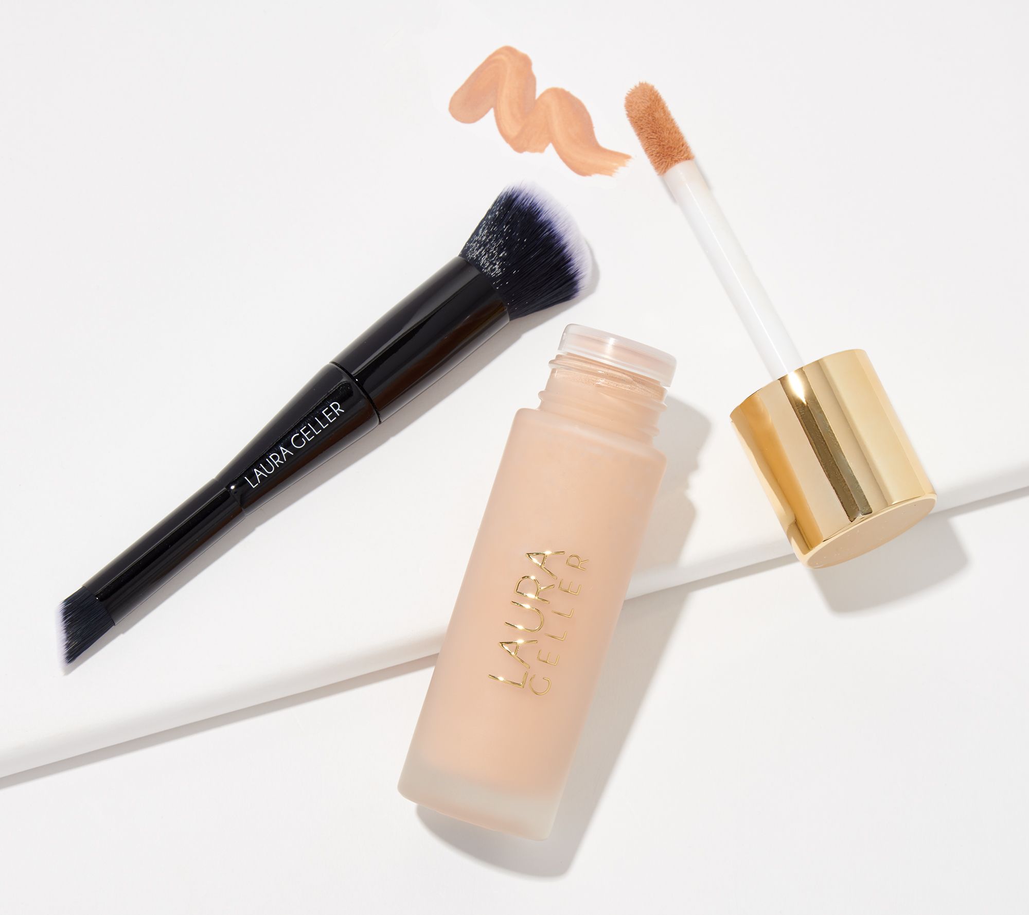 Laura Geller Double Take Liquid Foundation with Brush - QVC.com