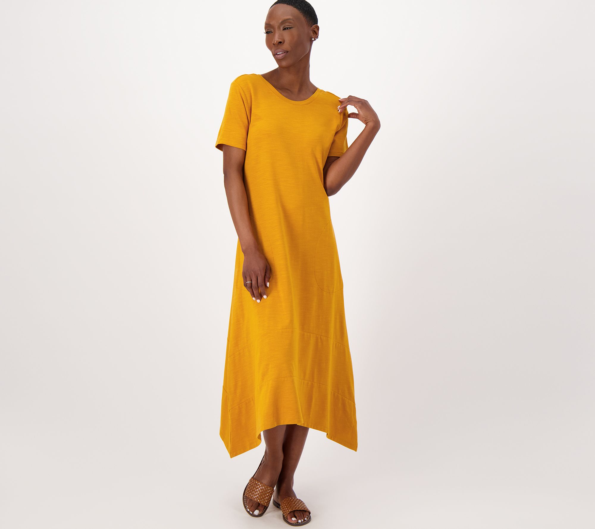 Mustard petite outlet dress