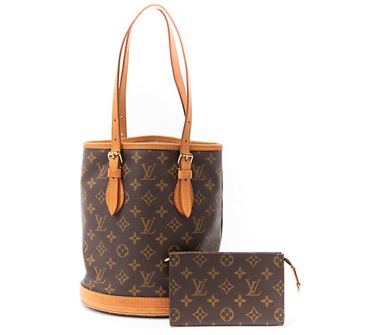 Louis Vuitton - Authenticated Bucket Handbag - Cloth Brown for Women, Very Good Condition