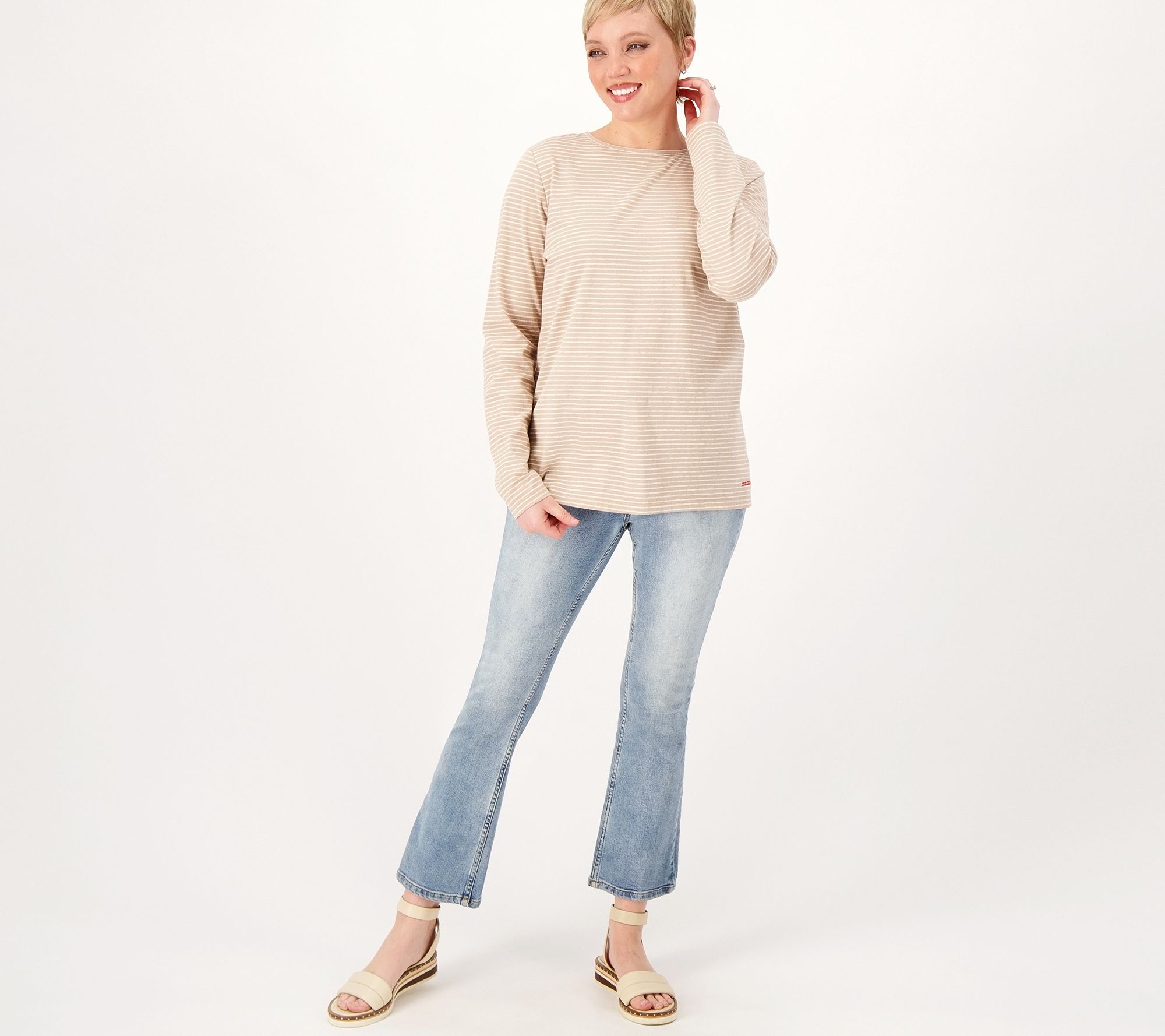 "As Is" Peace Love World The Frankie Stripe Tee