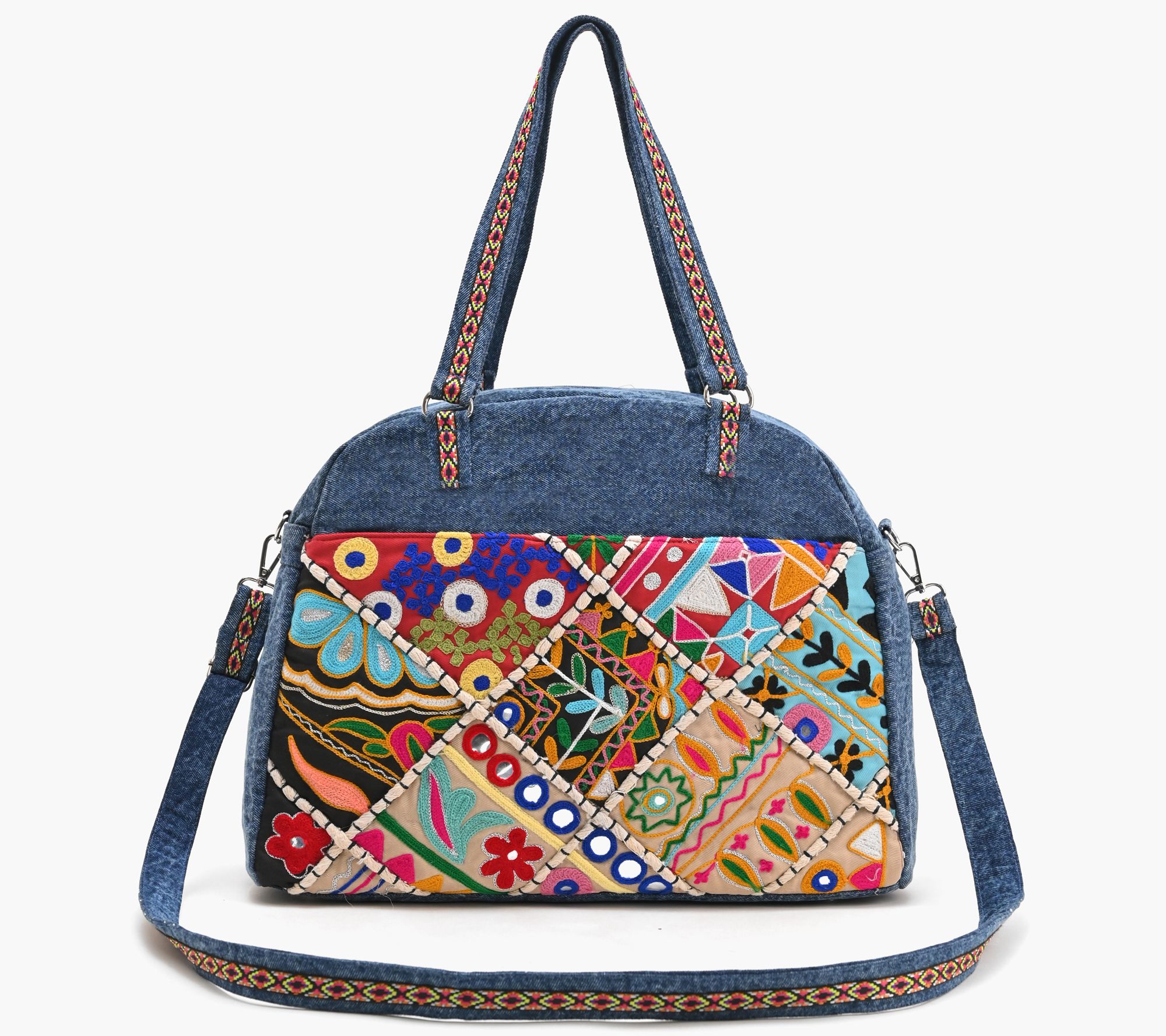 America & Beyond Embellished Overnighter w/ Crossbody Strap