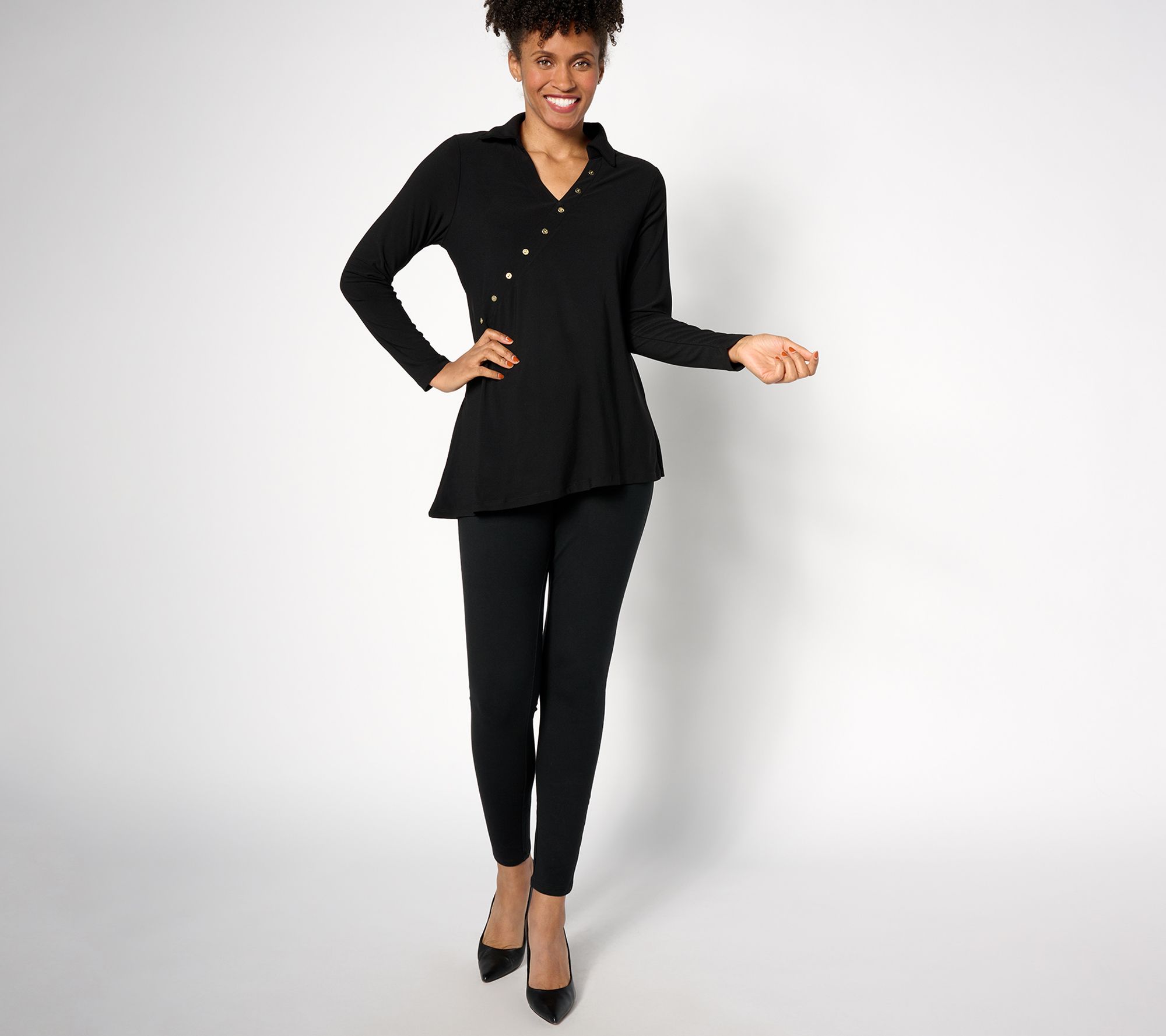 Women with Control Tall Asymmetric Tunic & Pants Set