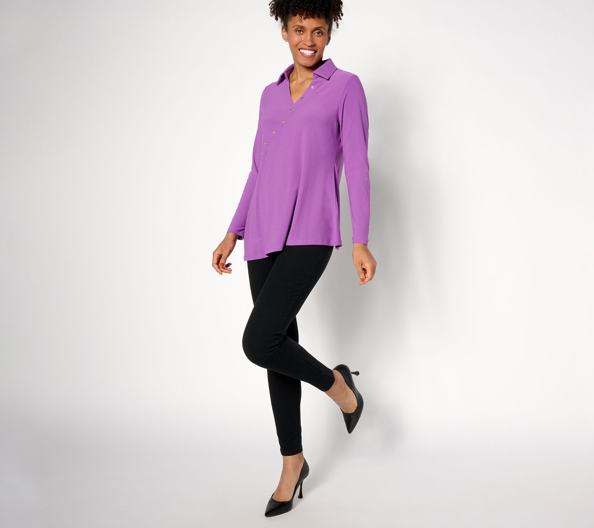 Women with Control Tall Asymmetric Tunic & Pants Set