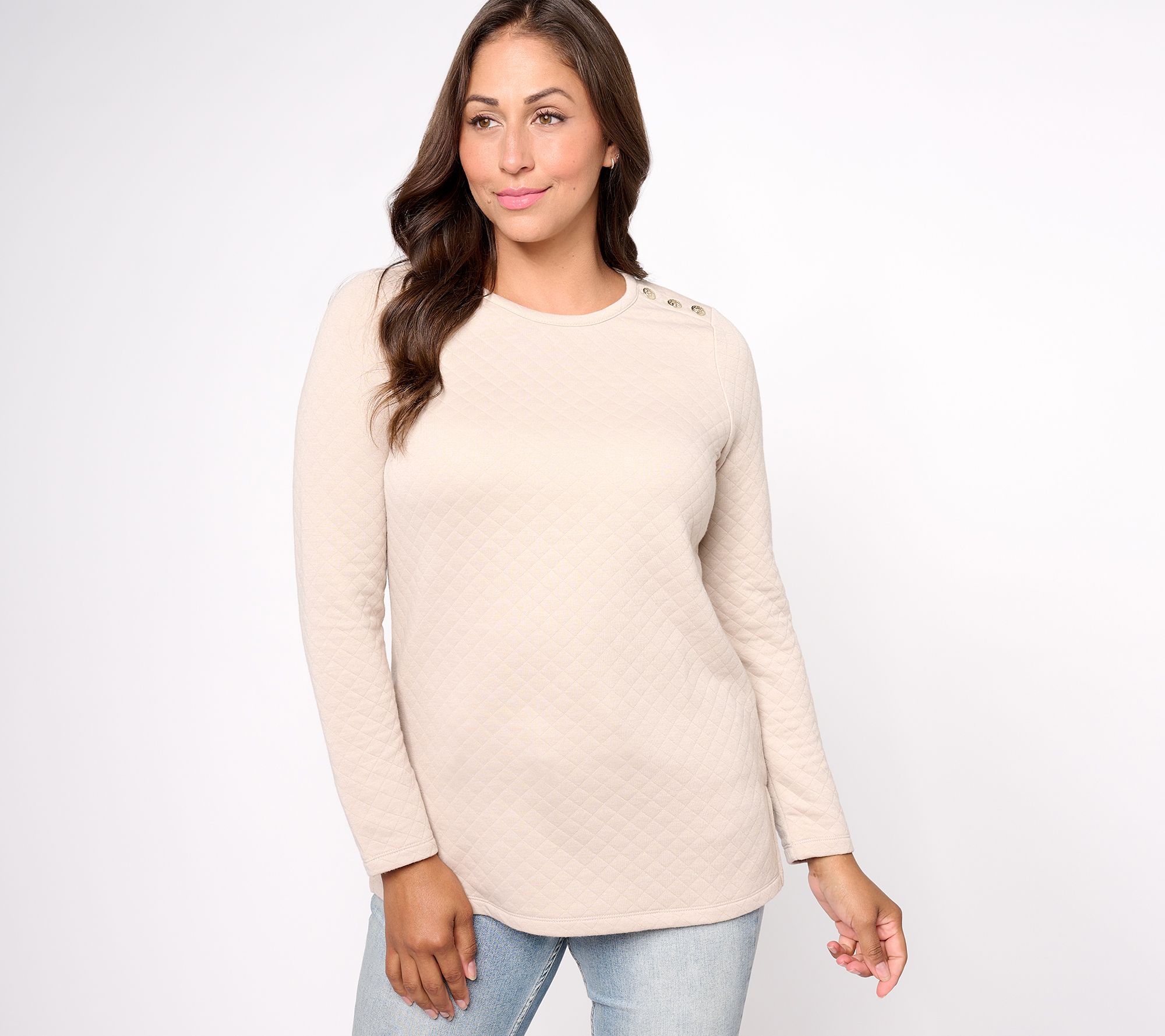 "As Is" Susan Graver Weekend Jacquard Knit Long Sleeve Tunic