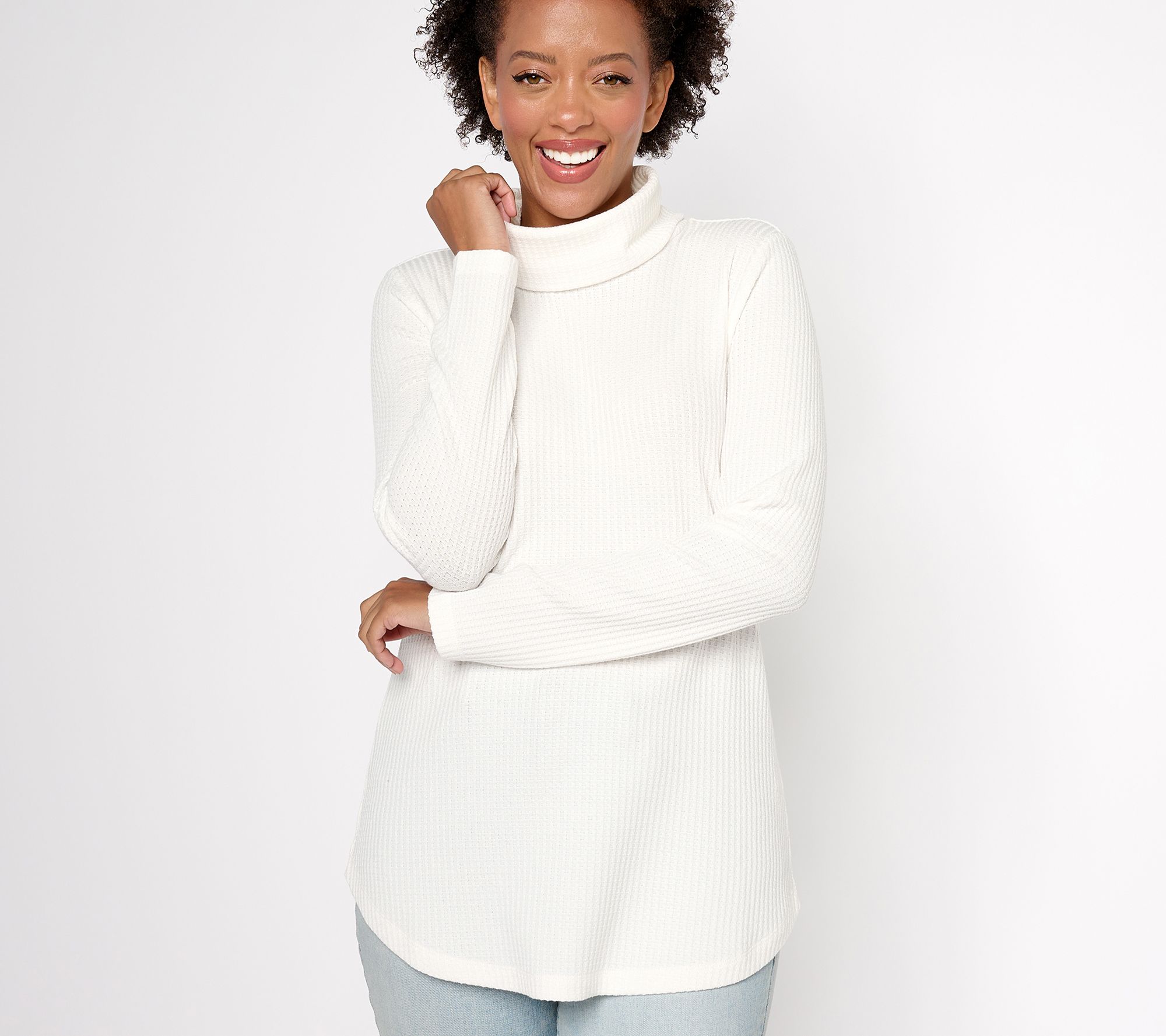 "As Is" Susan Graver Weekend Essentials Regular Waffle Knit Tunic