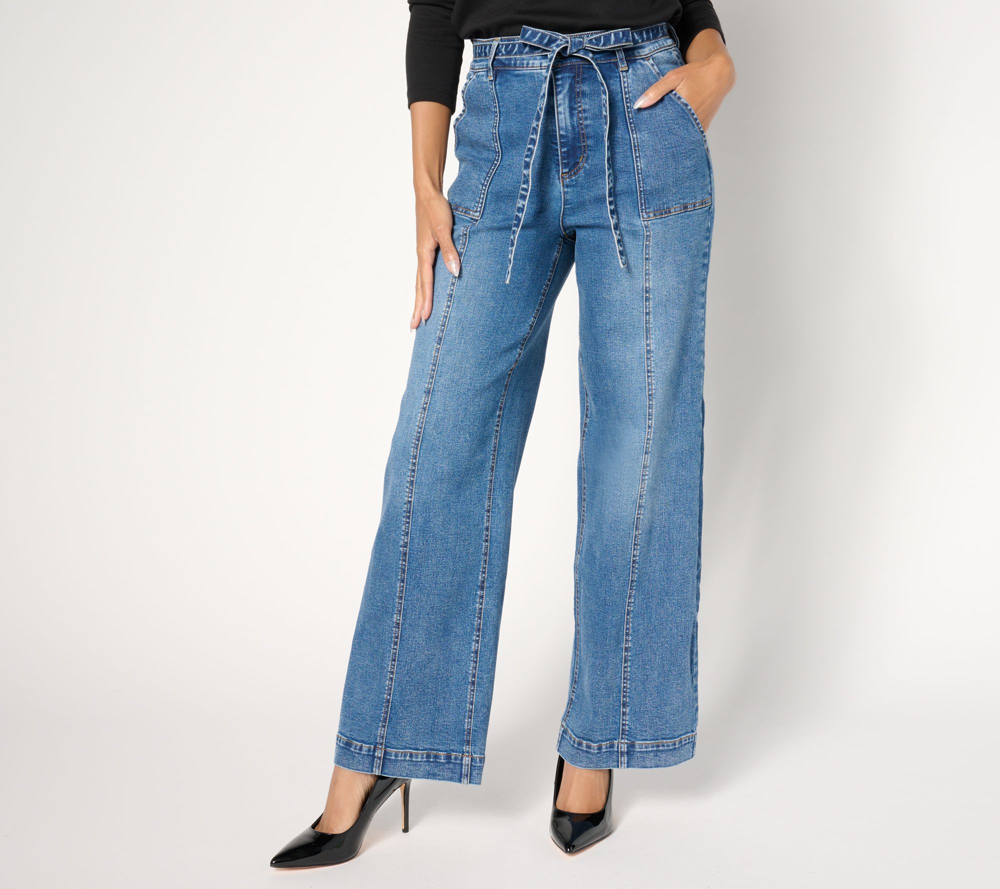 Isaac Mizrahi Live! Petite True Denim Indigo Trouser Jeans