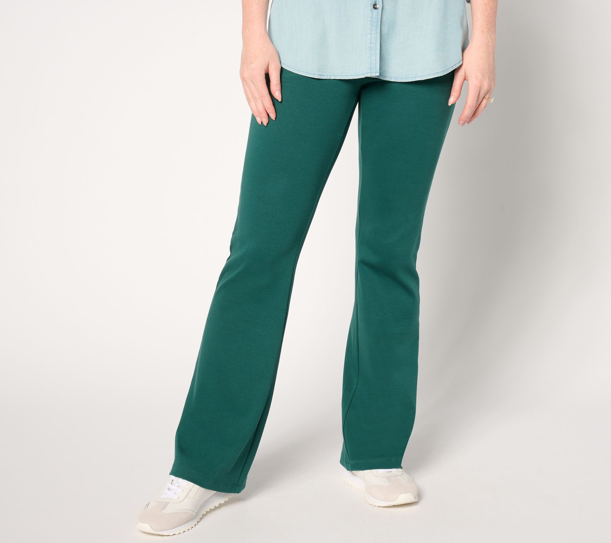 Isaac Mizrahi Live! Petite Essentials Pima Flex Bootcut Pants