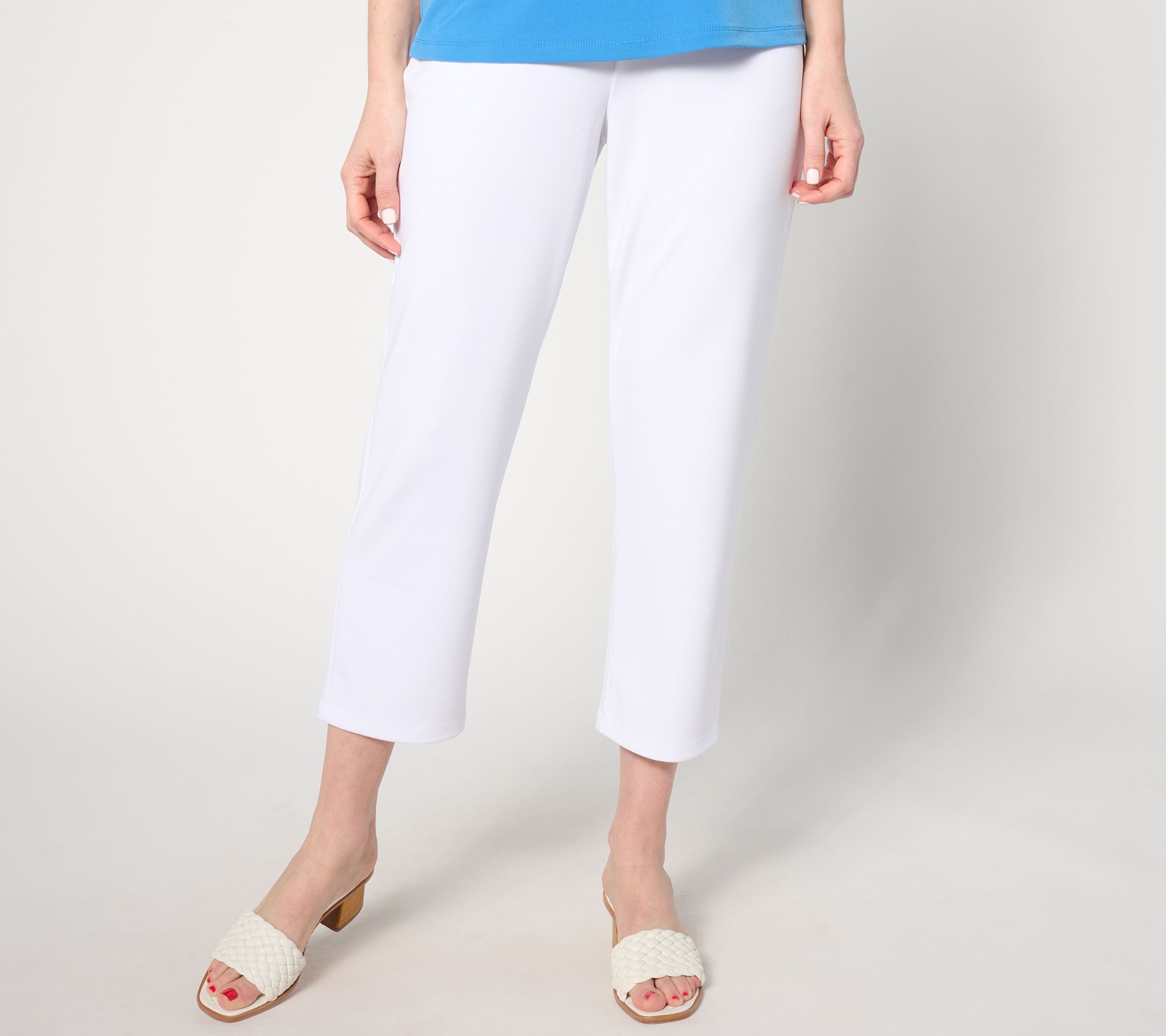 "As Is" Susan Graver LK Fusion Straight Leg Crop Pants w/ Coin Pocket