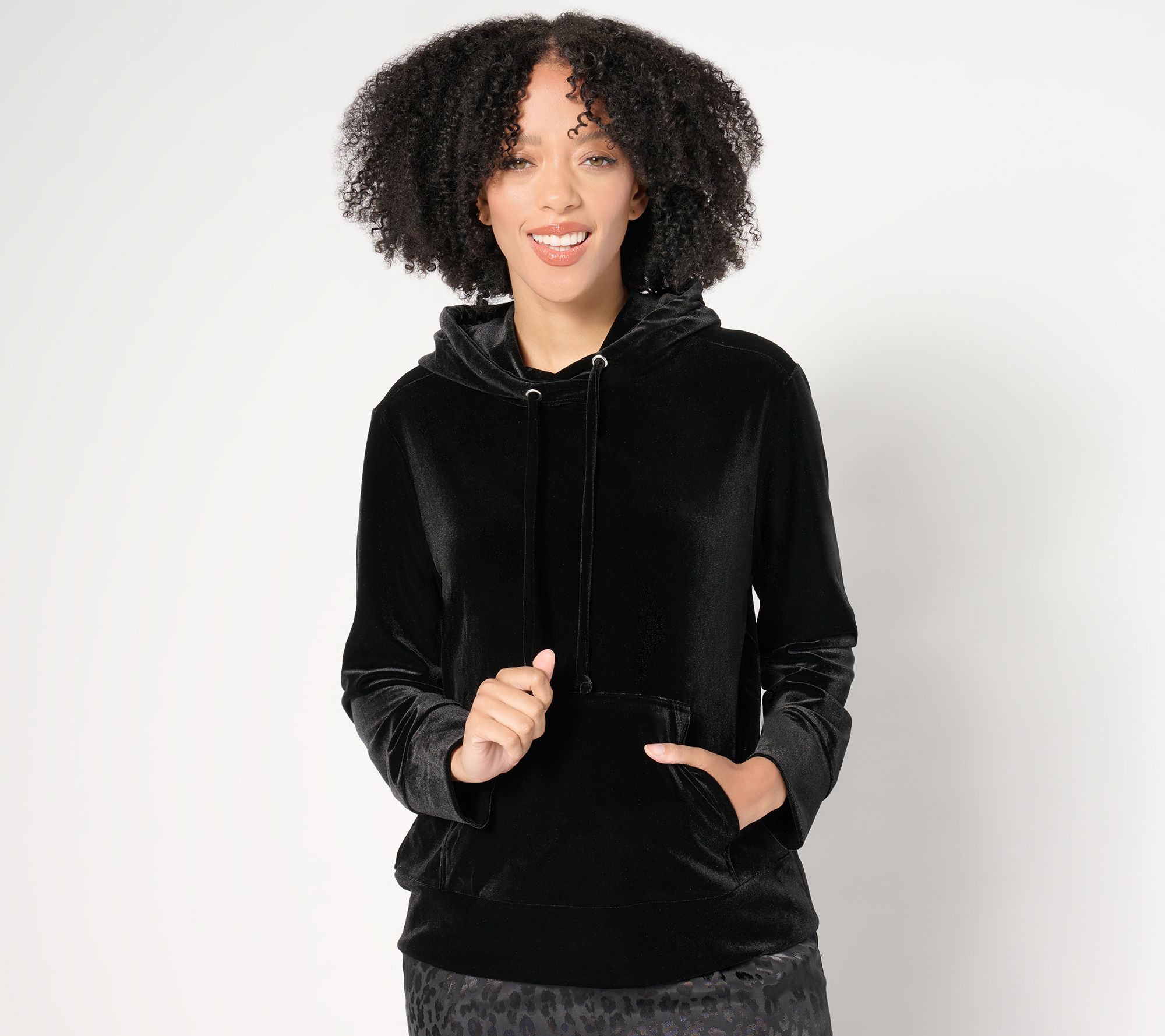 by Stacy London Plush Velvet Hoodie