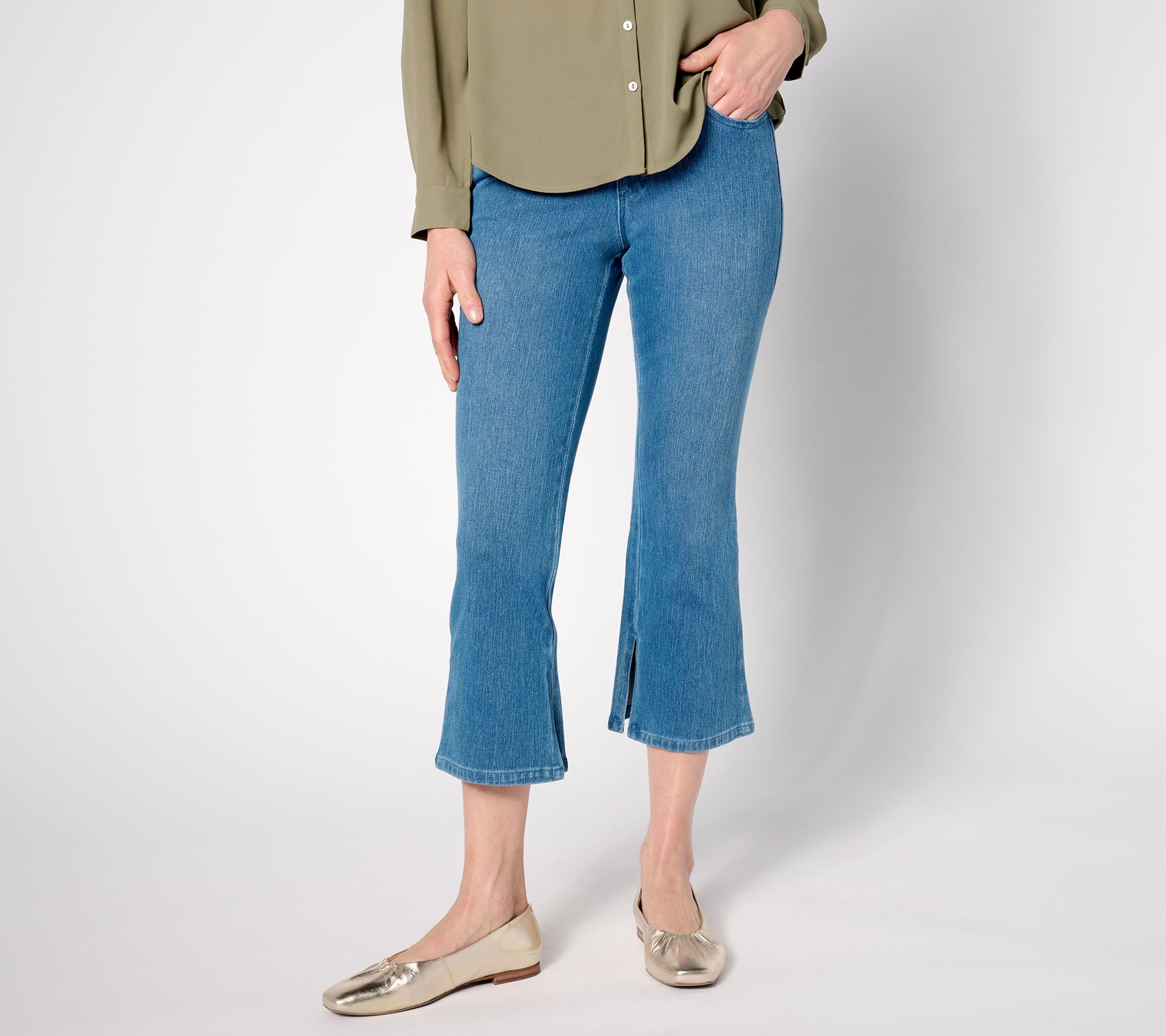 "As Is" Belle by Kim Gravel Tall Flexibelle Kickity Split Cropped Jean