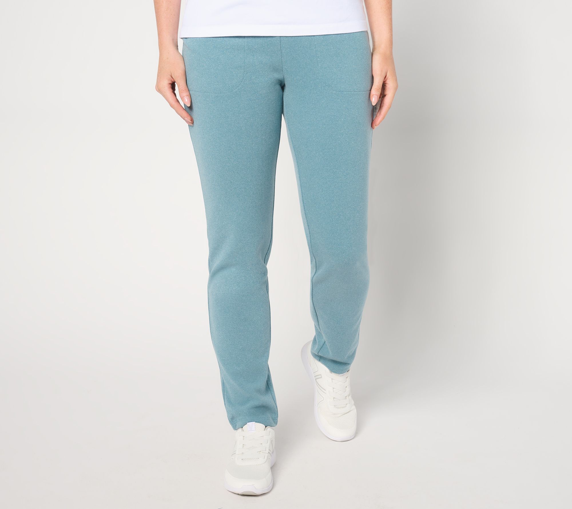 Denim & Co. Petite Active Slim Straight Fleece Pant