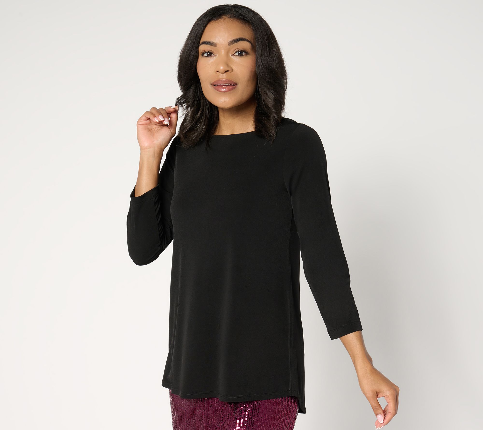 Susan Graver Petite Modern Essentials Liquid Knit Top