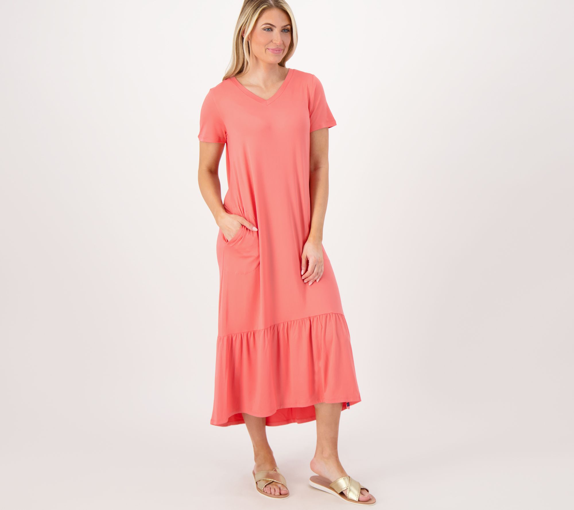 Lug Lounge Peached Jersey High-Low Dress - Swing