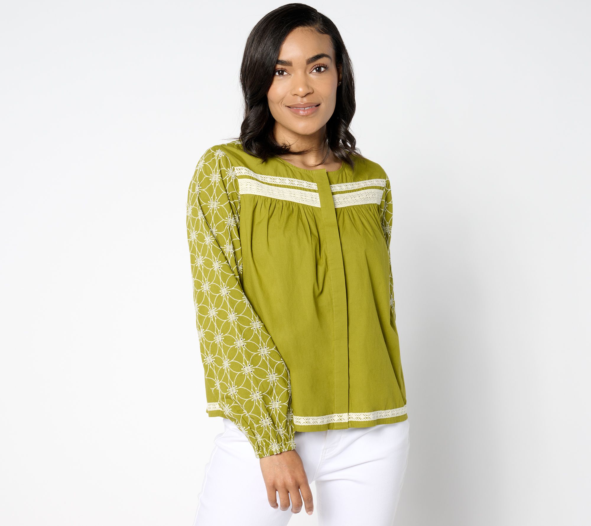 "As Is" LOGO Lavish by Lori Goldstein Shiffli Mix Swing Jacket