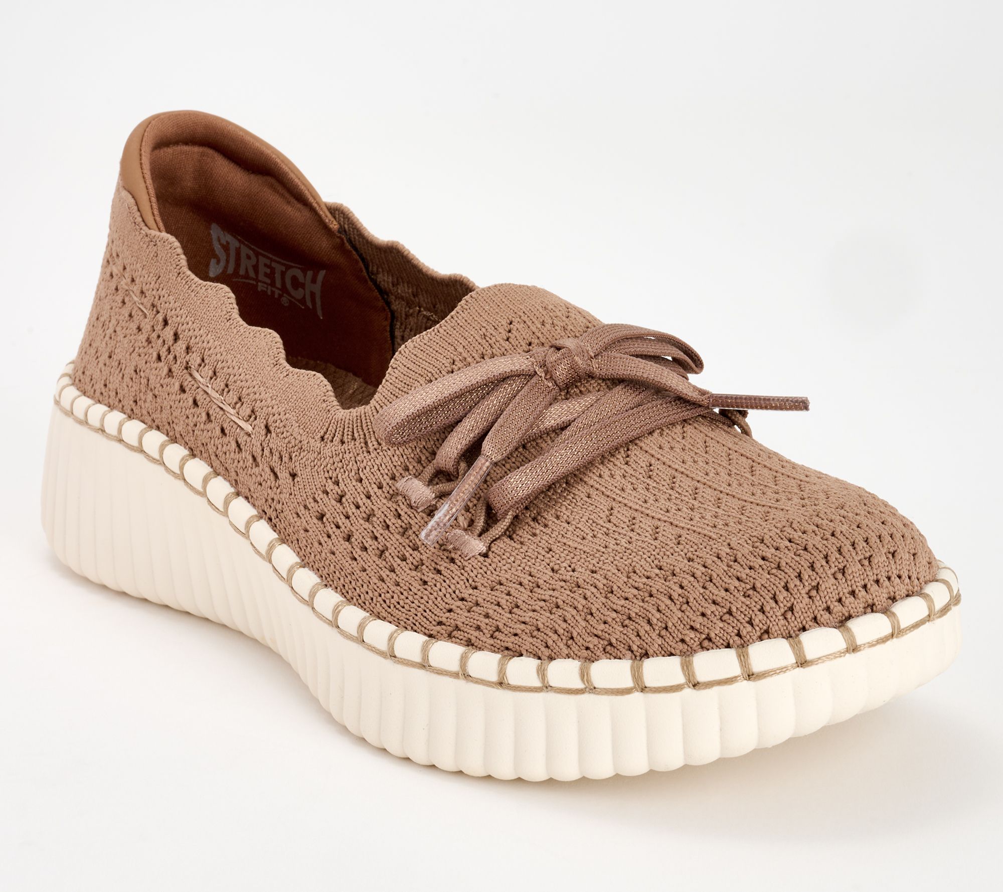 Skechers Wilshire Blvd Scalloped Knit Loafers - Knit Sail - QVC.com