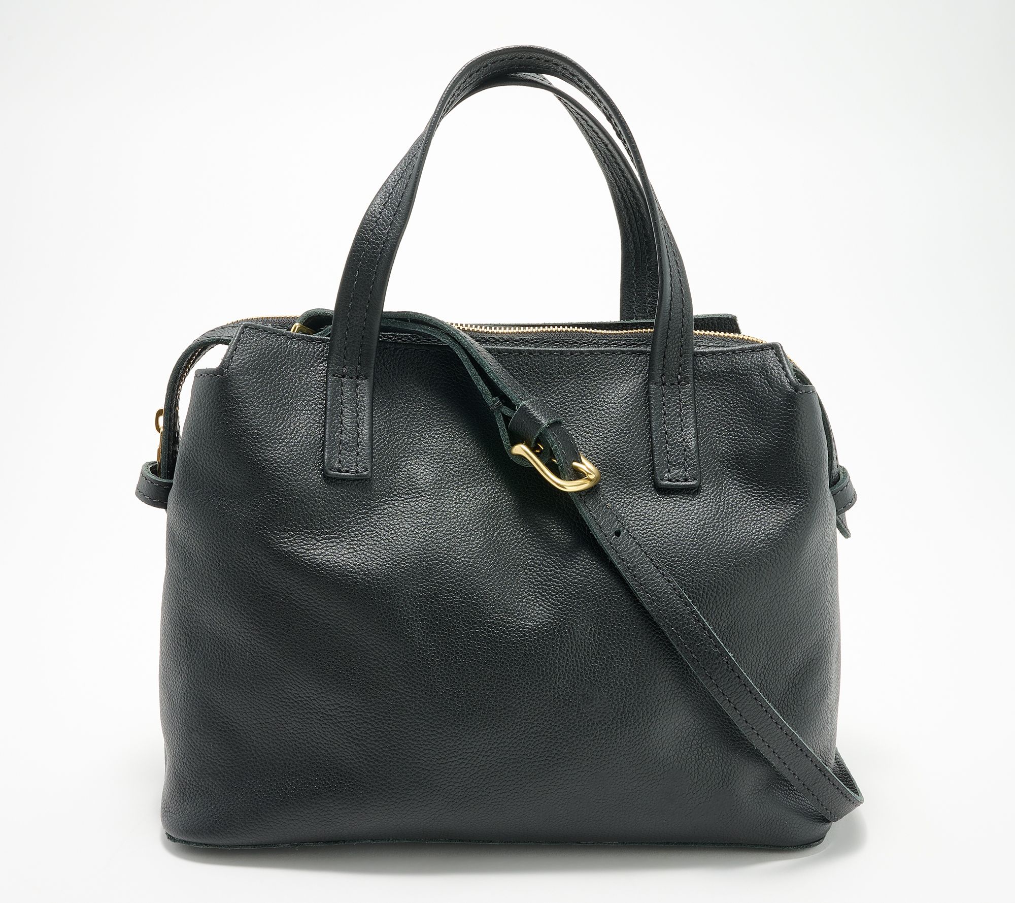 Parker Clay Napa Leather Satchel with Crossbody Strap