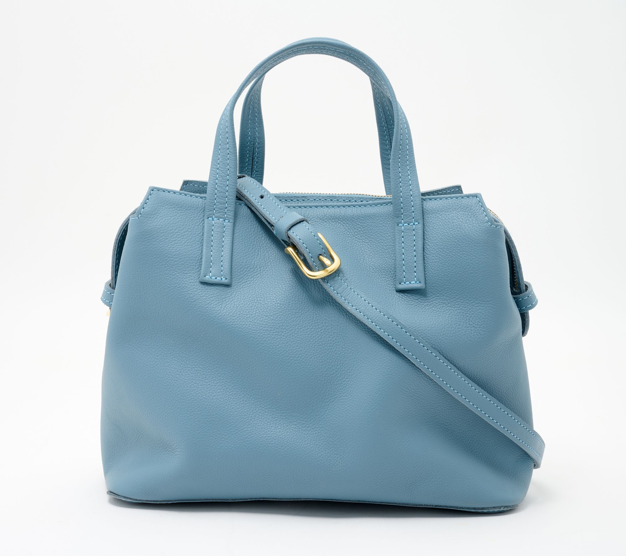 Parker Clay Napa Leather Satchel with Crossbody Strap