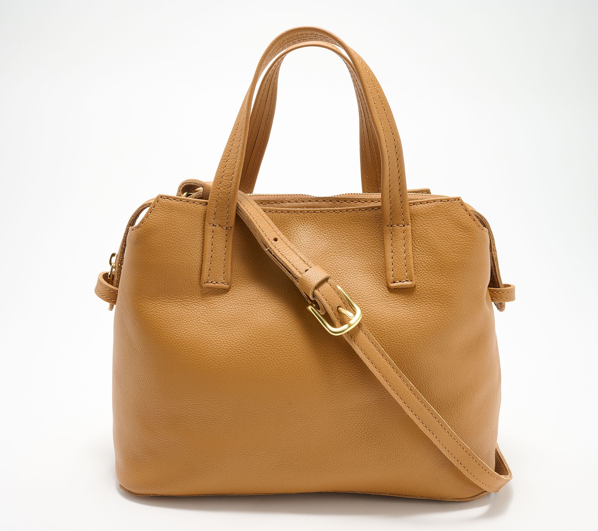 Parker Clay Napa Leather Satchel with Crossbody Strap