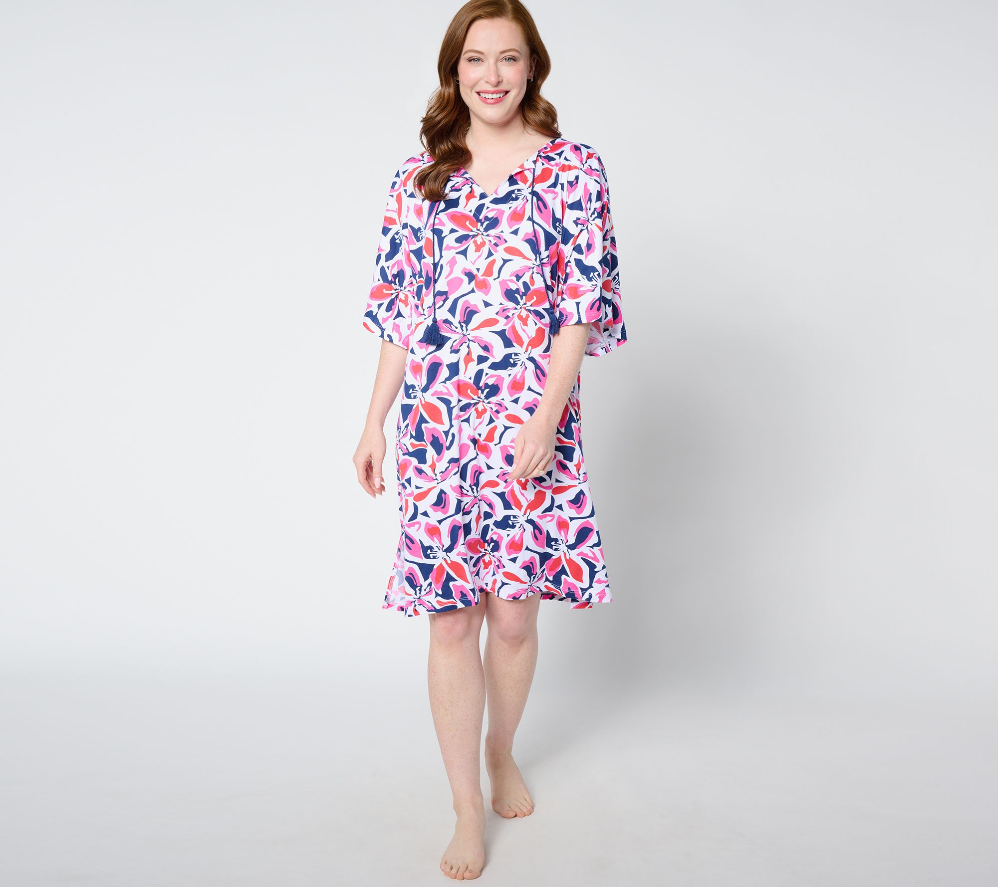 "As Is" Carole Hochman Floral Printed Caftan
