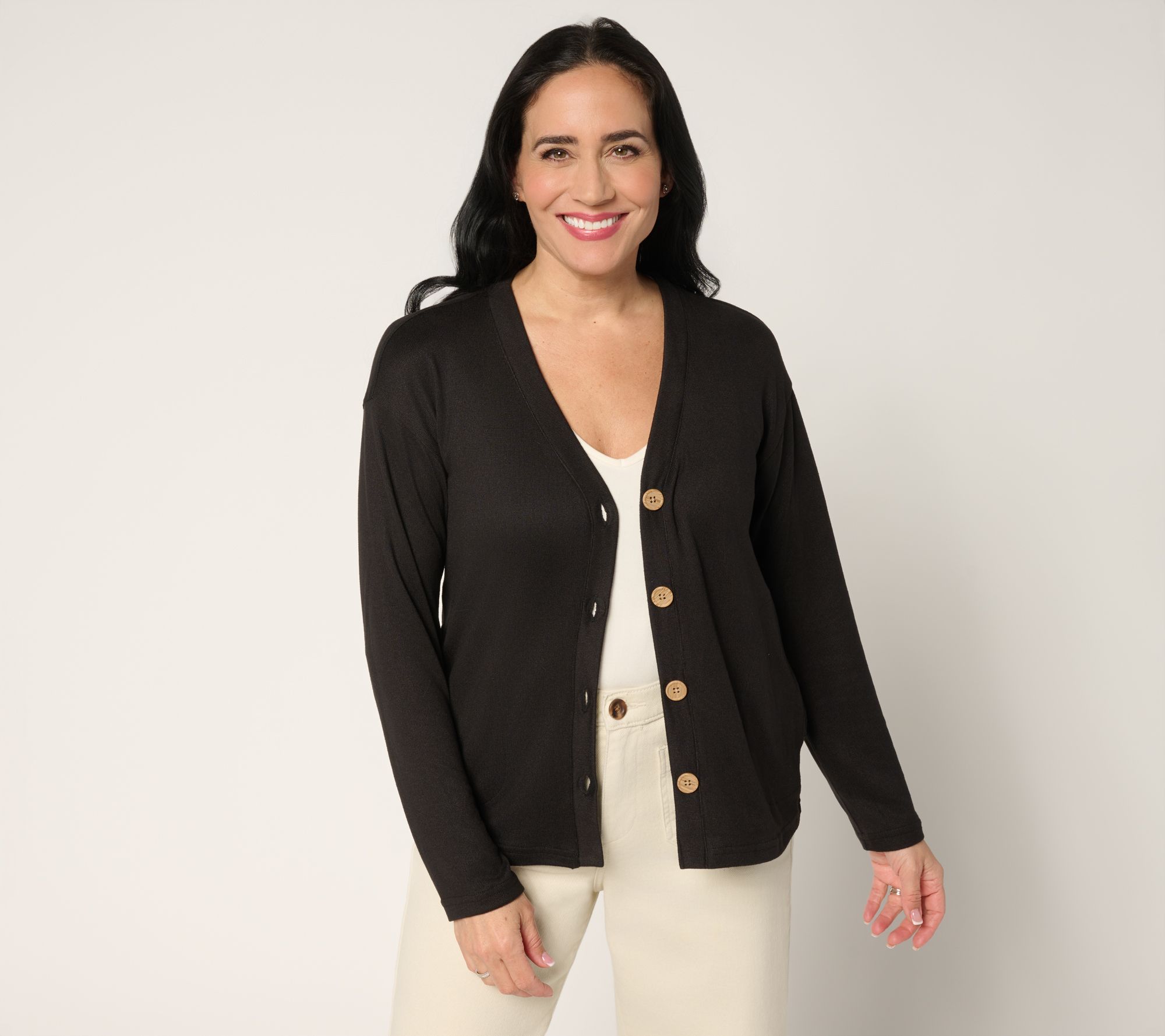 MUK LUKS Butter Knit Button Front Cardigan