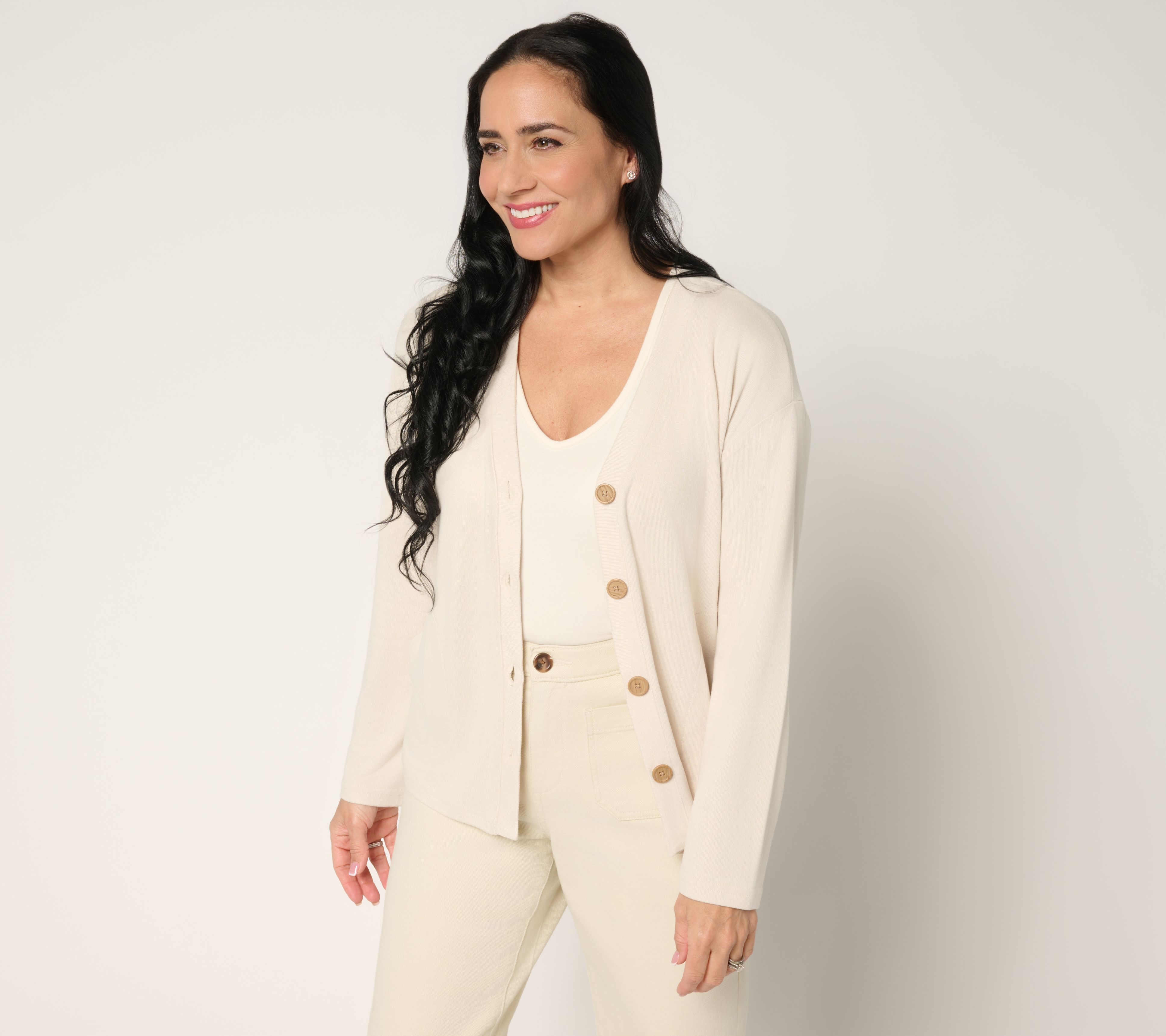 MUK LUKS Butter Knit Button Front Cardigan