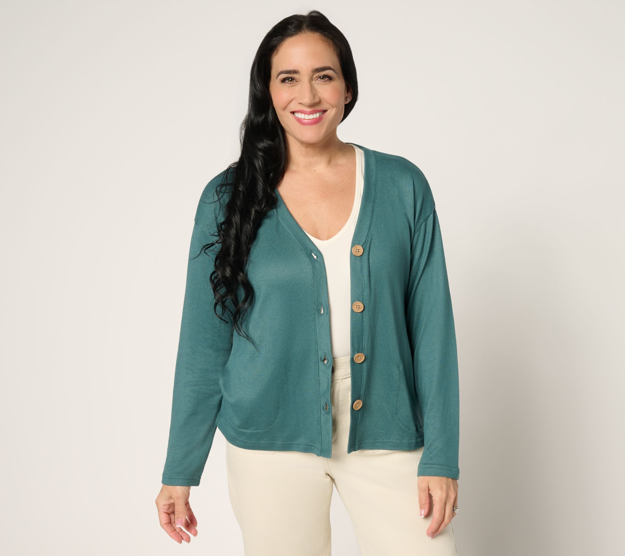 MUK LUKS Butter Knit Button Front Cardigan