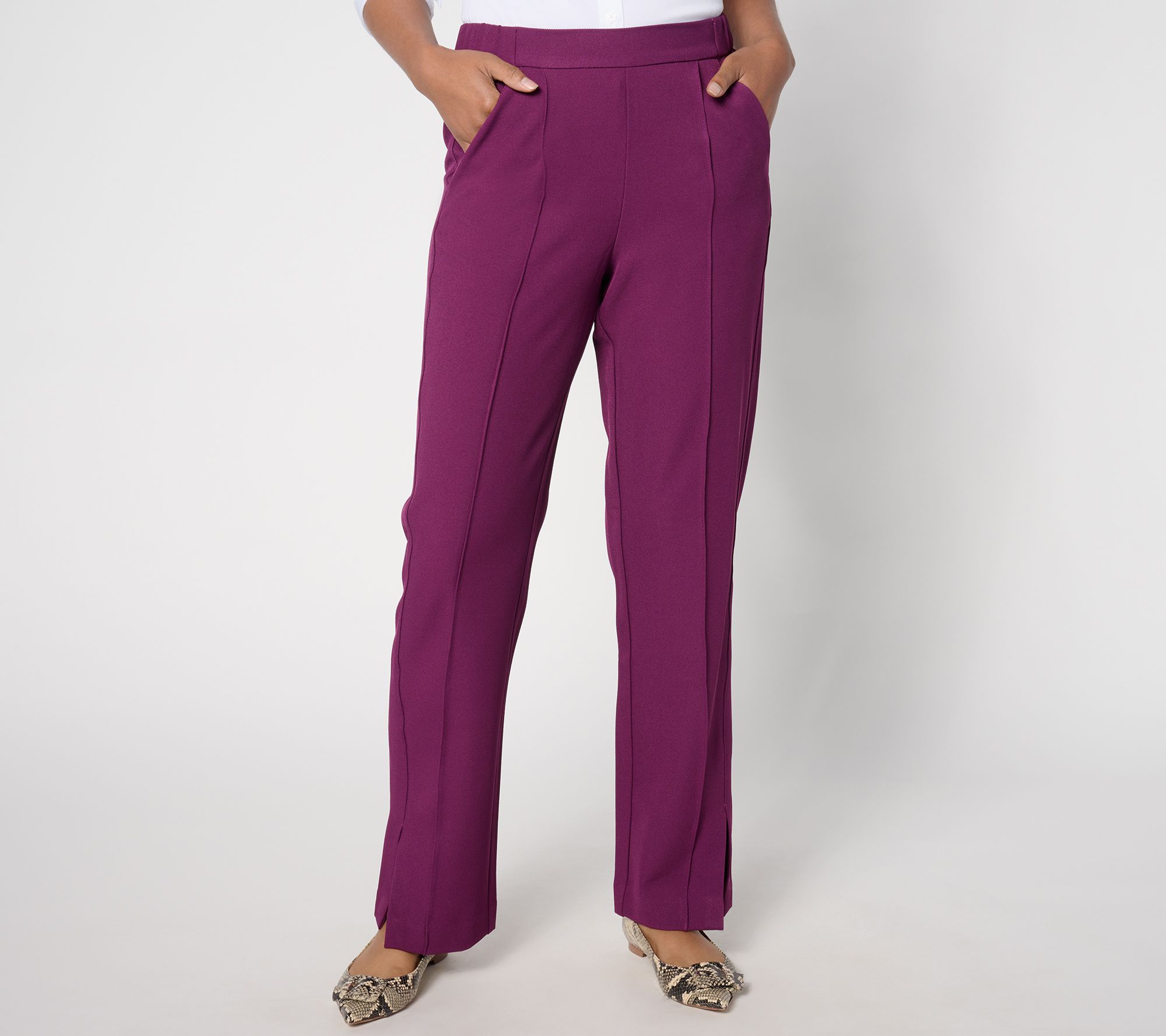 "As Is" Isaac Mizrahi Live! Tall Timeless Twill Straight Leg Pants
