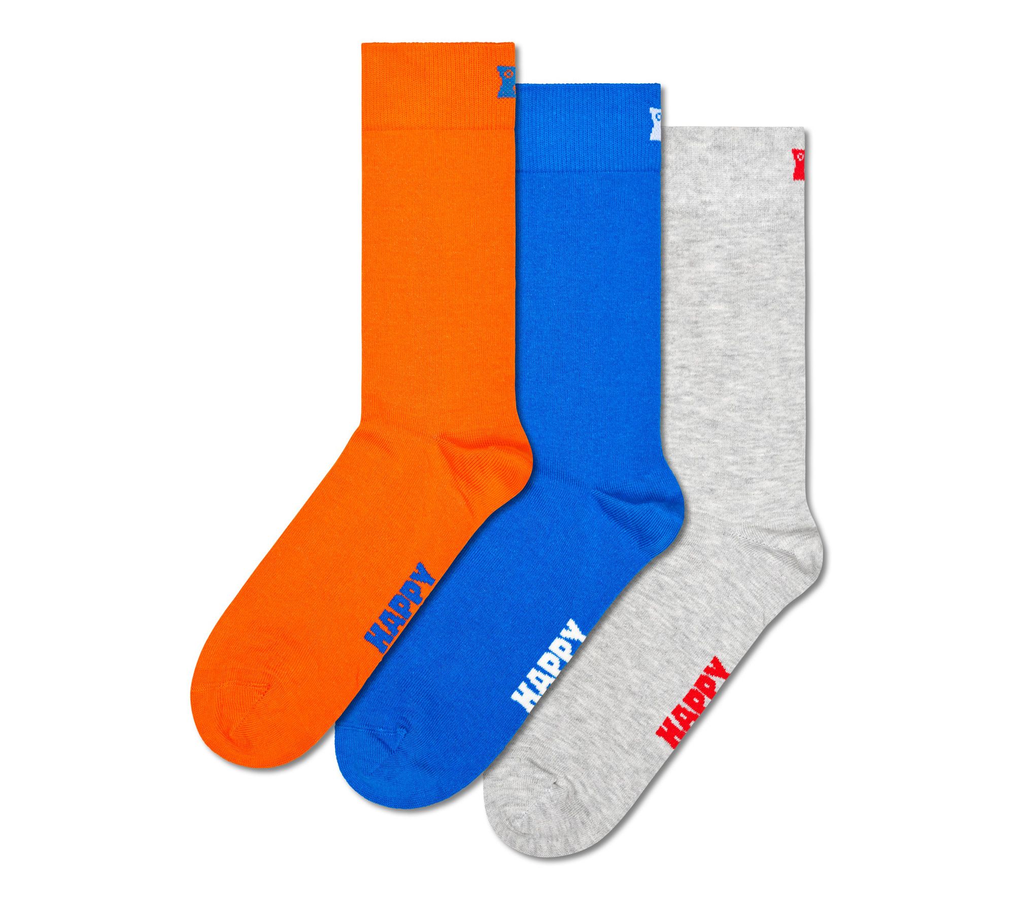 Happy Socks Set of 3 Unisex Crew Socks - Solids