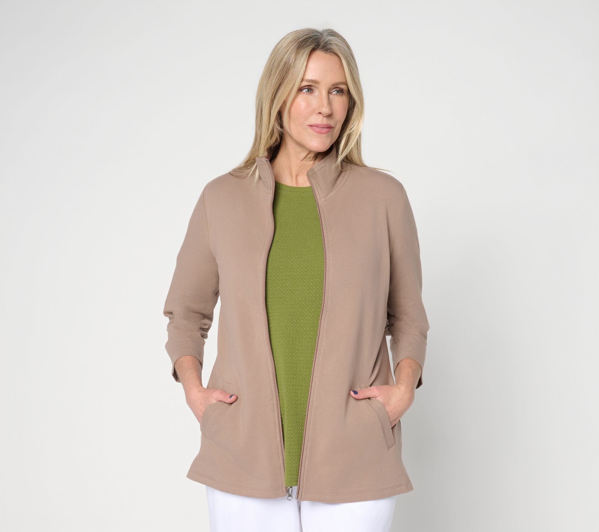 Denim & Co. Regular Duo Stretch 3/4 Sleeve Jacket