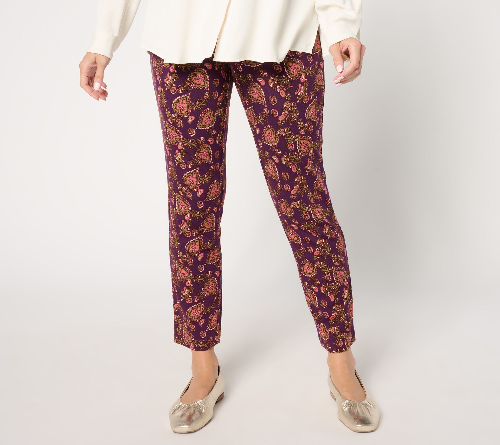 "As Is" BEAUTIFUL by Lawrence Zarian Regular Printed Slim Ponte Pant